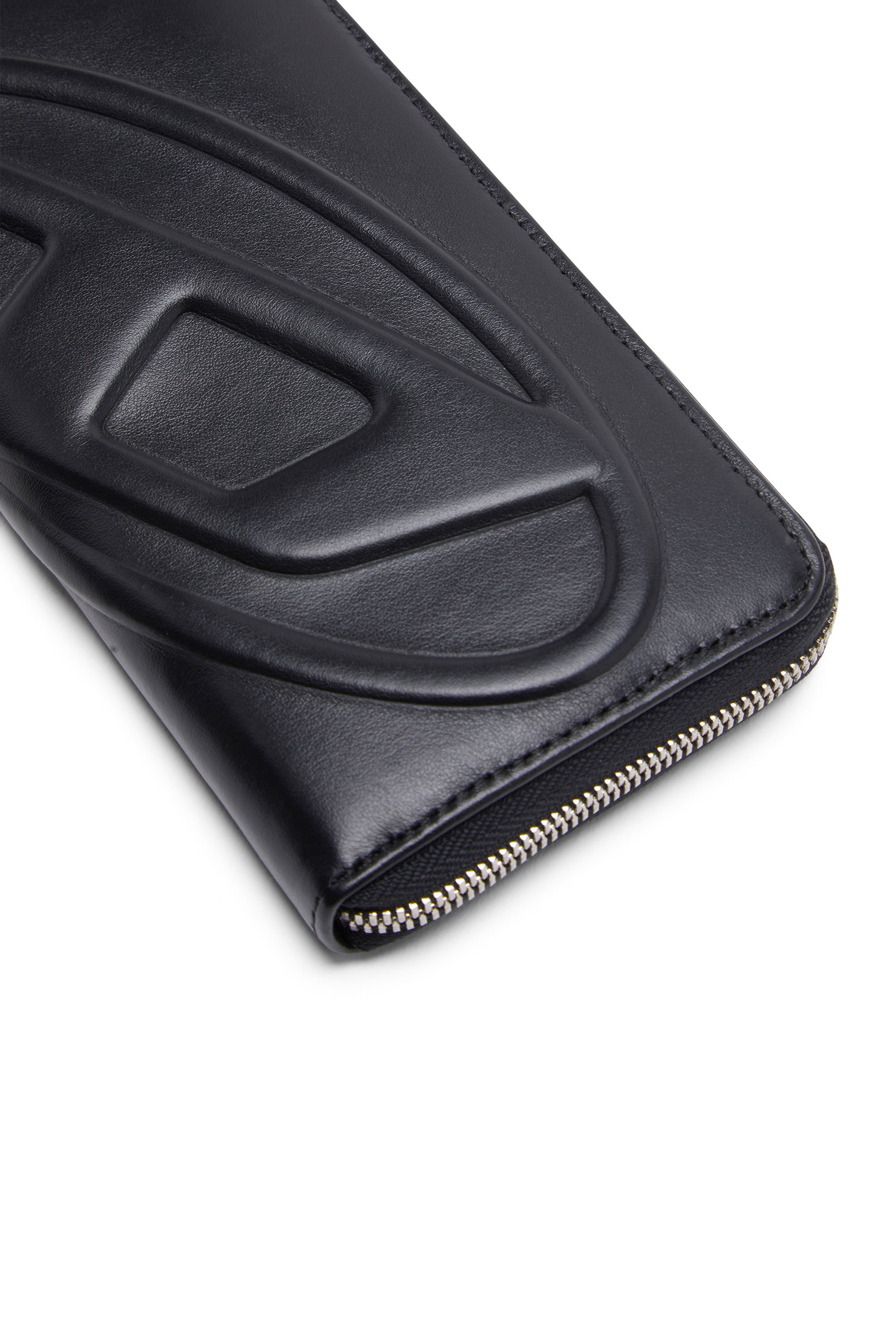 Diesel - 1DR-FOLD CONTINENTAL ZIP L, Woman Long zip wallet with embossed logo in Black - Image 4