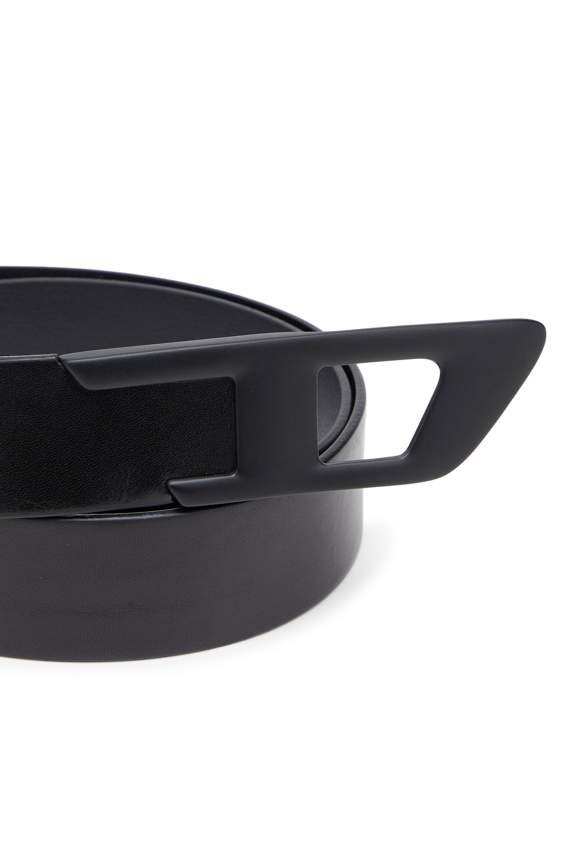 Diesel - B-D LOGO 2.0 40, Unisex's 4 cm leather belt with metal D buckle in Black - 3