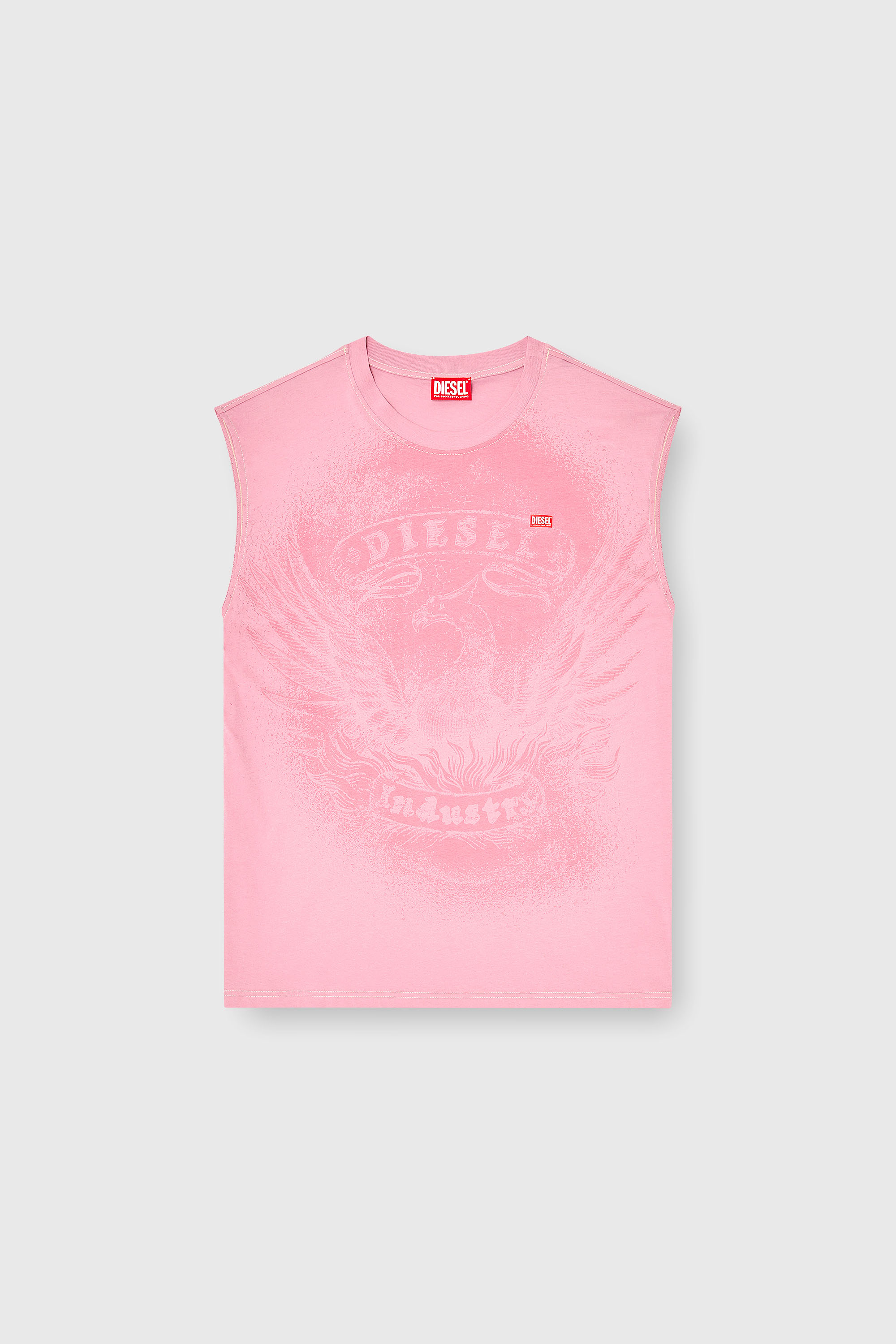 Diesel - T-BOXT-SL-NOTCH, Man's Sleeveless top in cotton with tonal graphic in Pink - 2