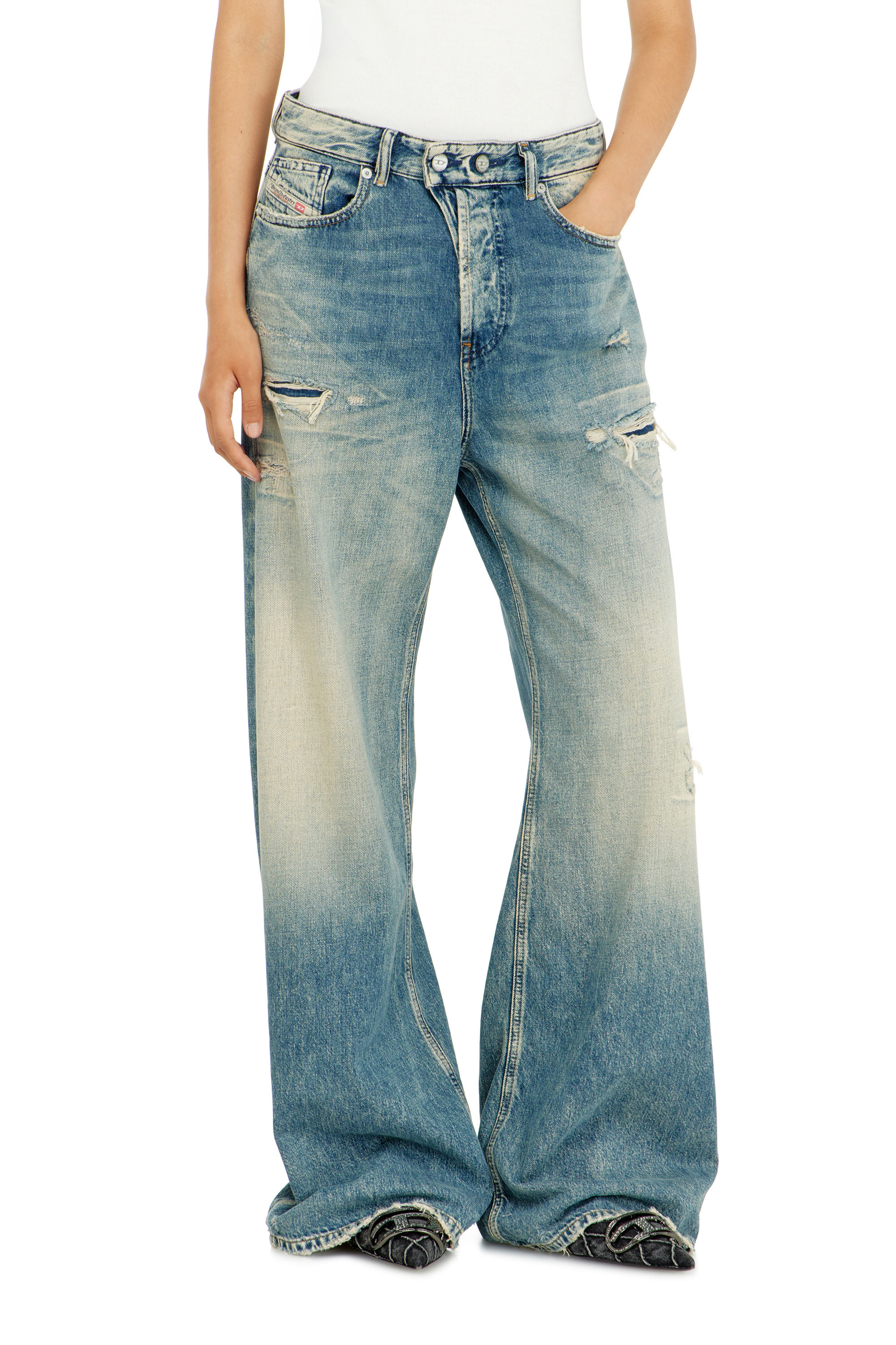 Diesel - Woman's Relaxed Jeans 1996 D-Sire 09P62, Medium blue - 4