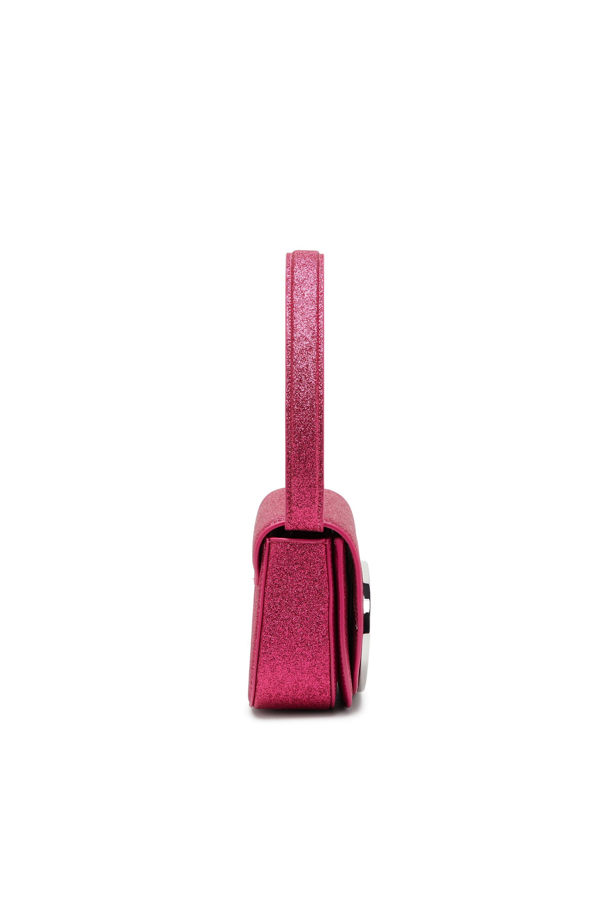 Diesel - 1DR, Woman 1DR-Iconic shoulder bag in glitter fabric in Pink - Image 3
