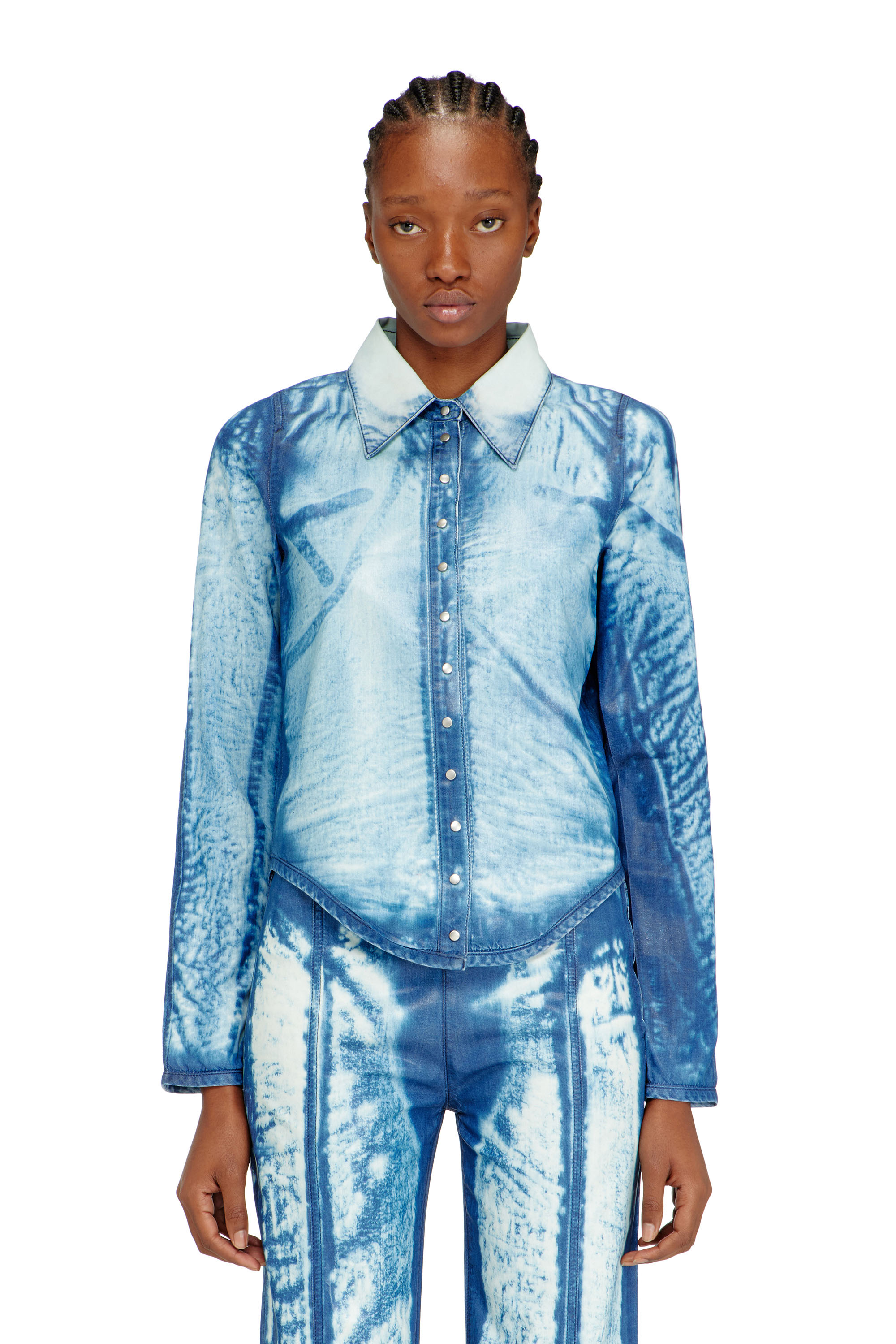 Diesel - DE-LYRIA-FSI, Woman's Shirt in X-Ray Lyocell denim in Blue - 1