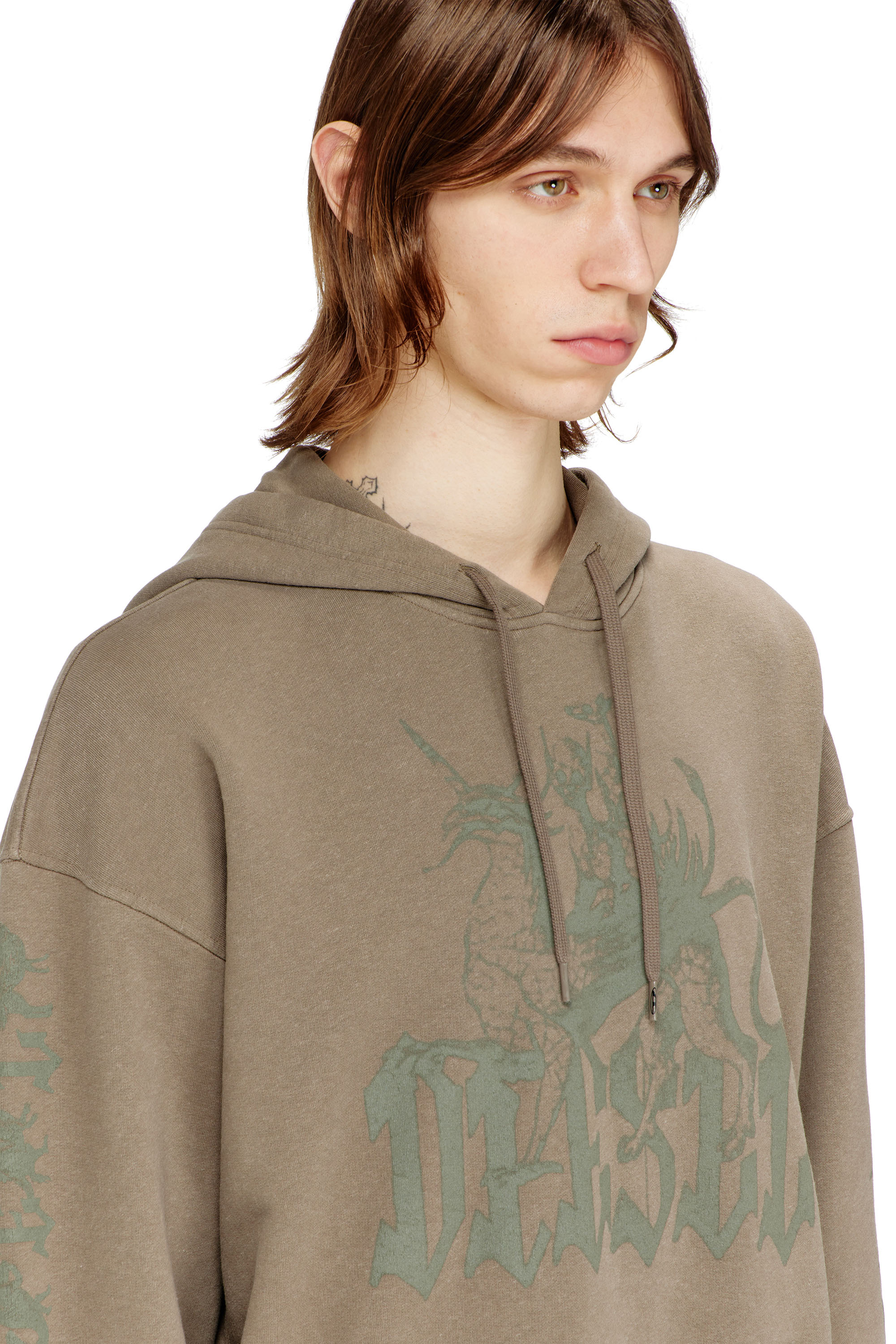Diesel - S-GRIFFON, Man's Treated hoodie with griffin print in null - 5