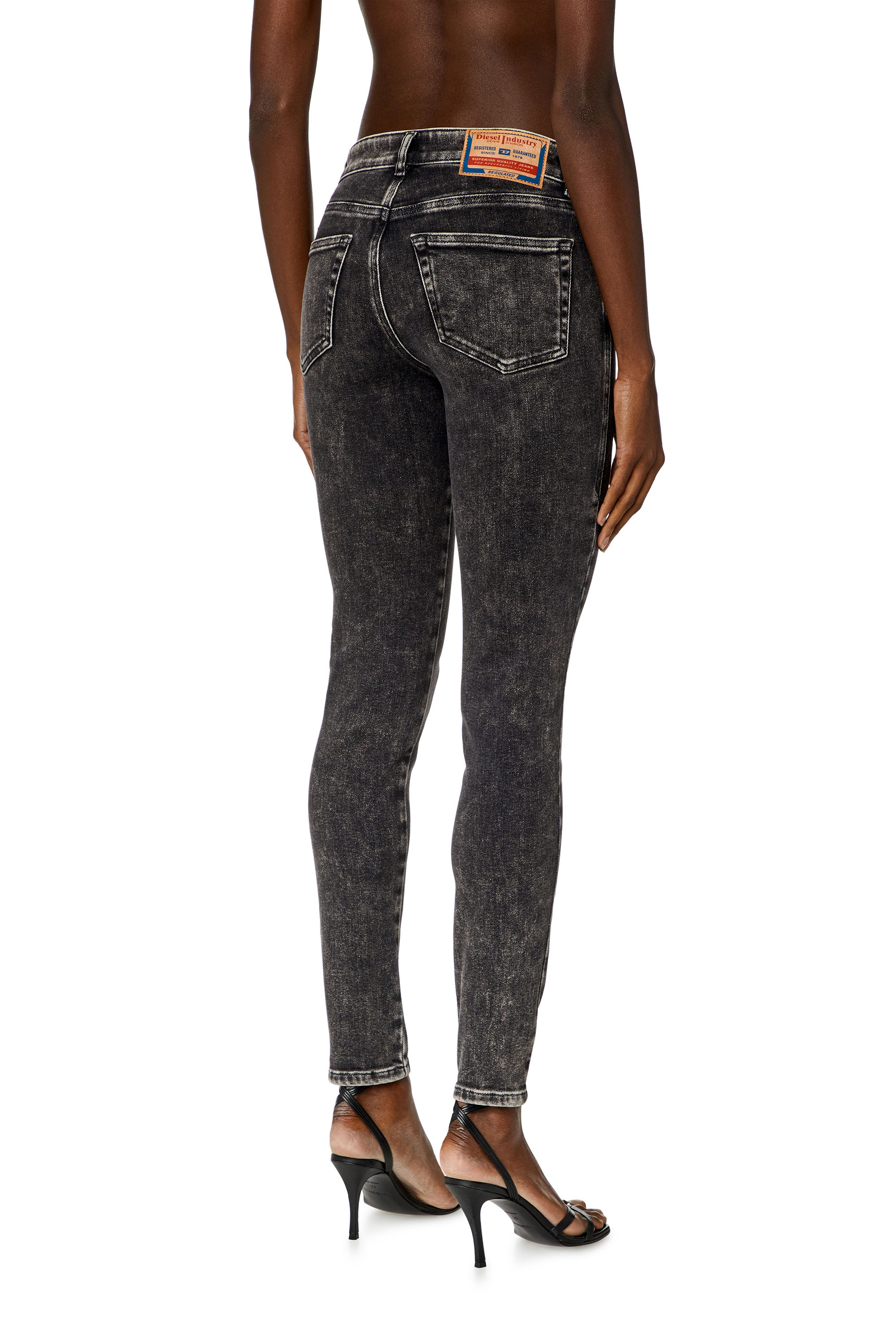 Diesel - Woman Super skinny Jeans 2017 Slandy 09H88, Black/Dark grey - Image 4