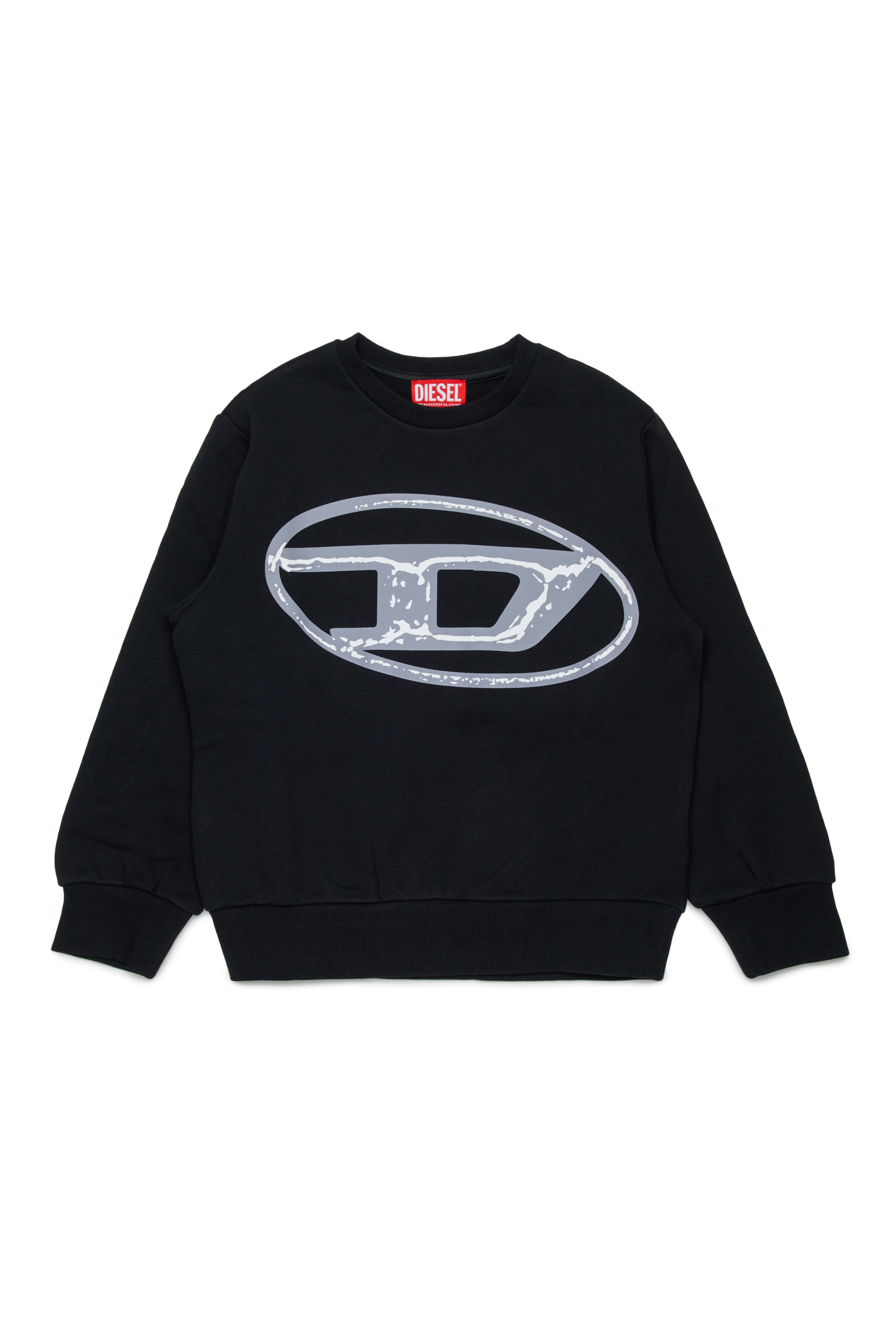 Diesel - SBONNIE OVER, Man's Cotton crewneck sweatshirt with Oval D logo in Black - 1