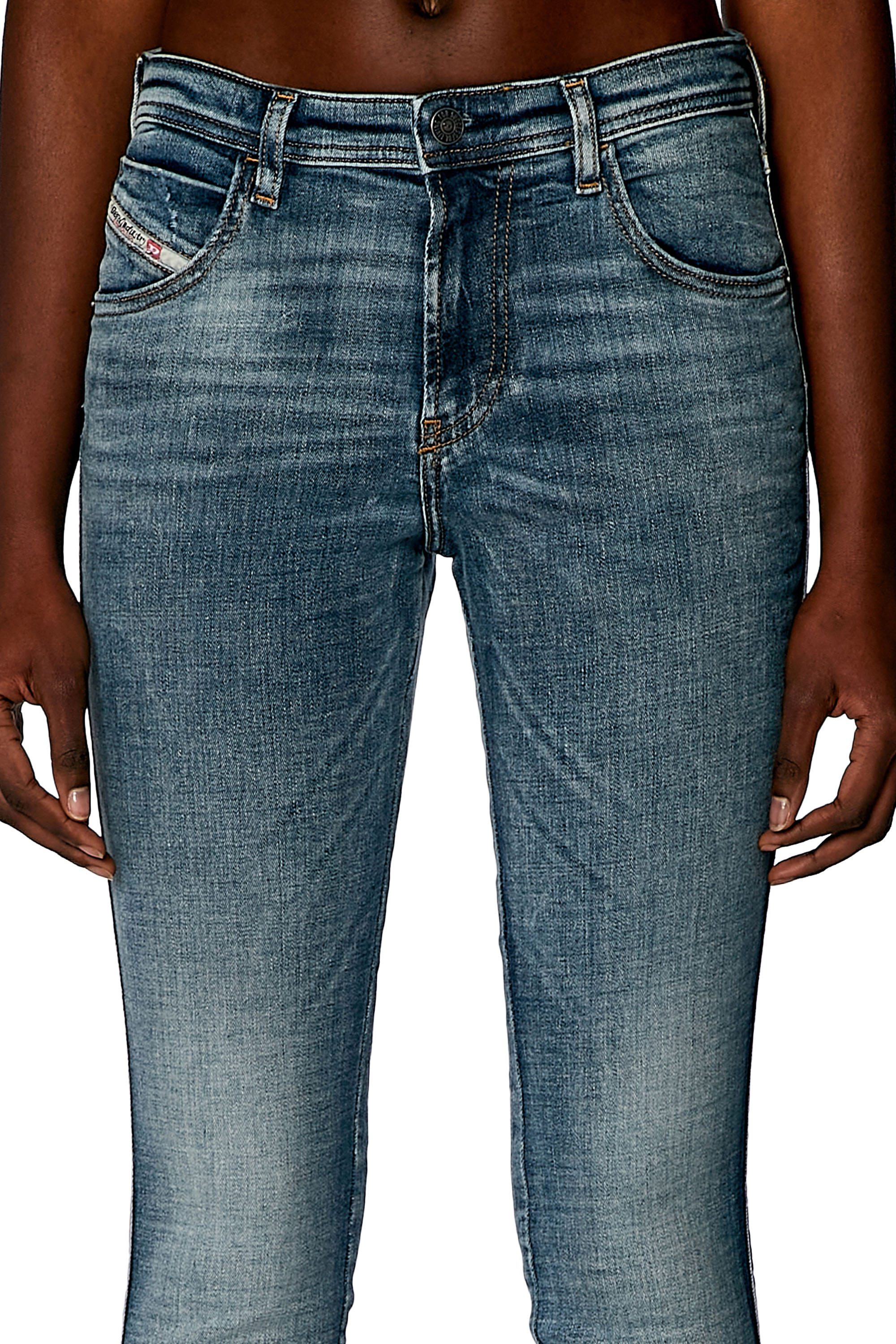Diesel - Woman Skinny Jeans 2015 Babhila 0PFAW, Medium blue - Image 4