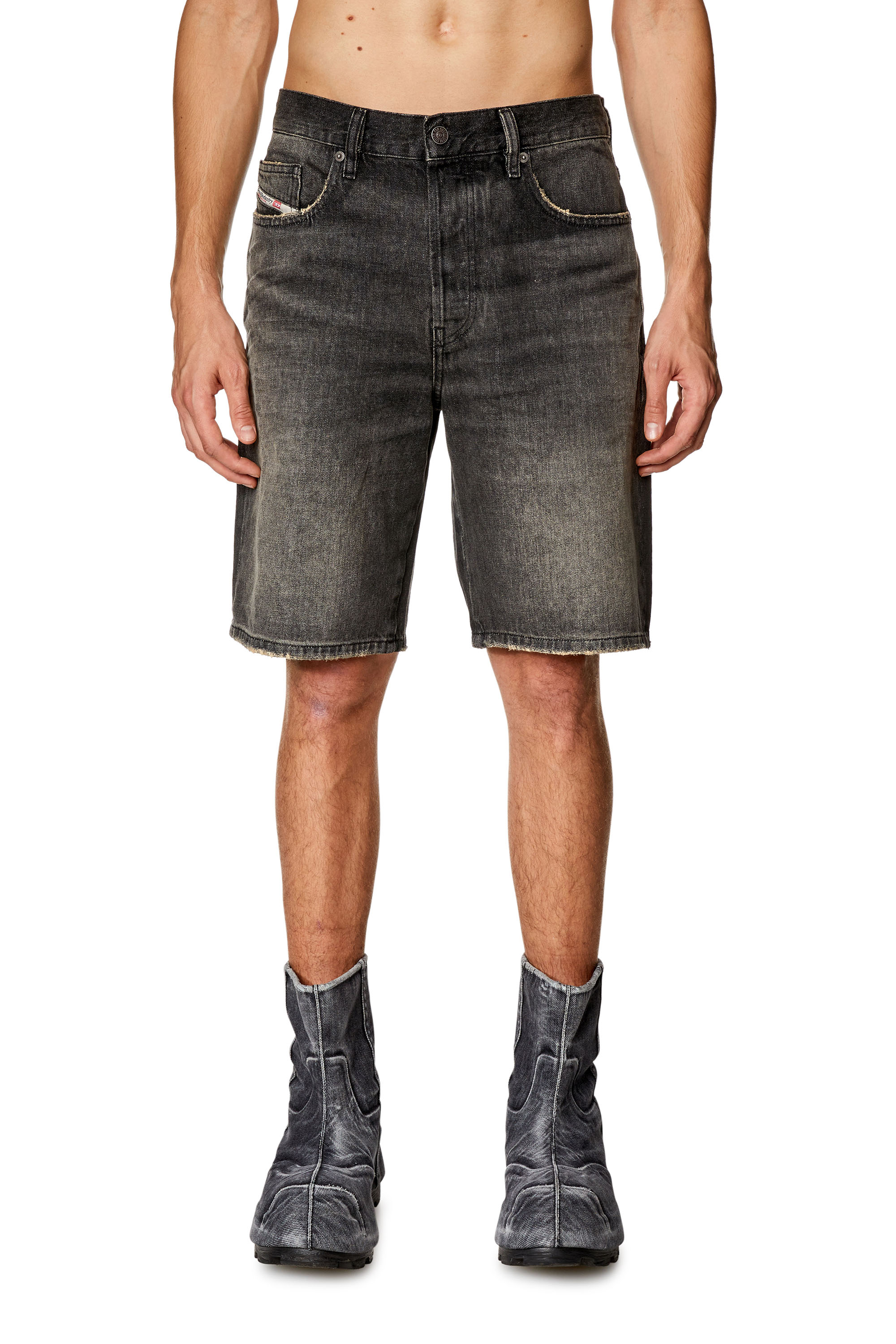 Diesel - REGULAR-SHORT, Man Denim shorts in Black - Image 1
