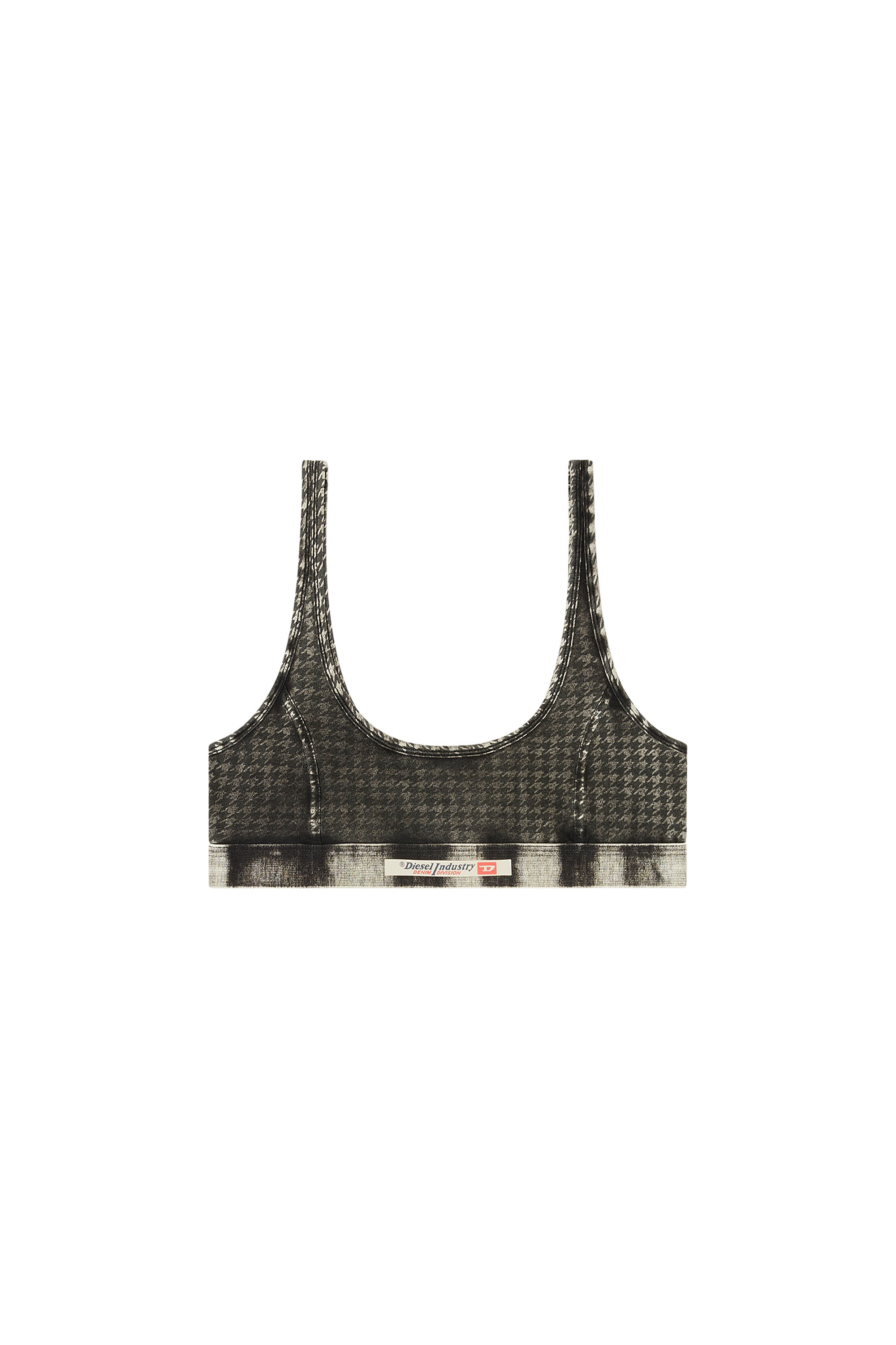 Diesel - ARIEL-DNM, Woman's Cotton bralette with all-over print in Dark grey - 4