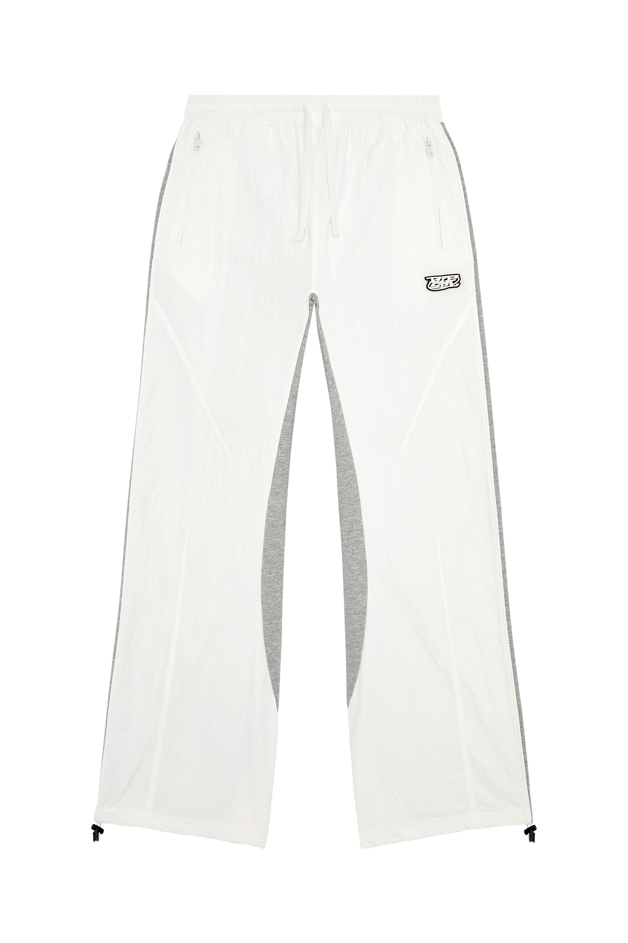 Diesel - P-BERTO, Man Track pants in crinkled nylon and jersey in Multicolor - Image 3