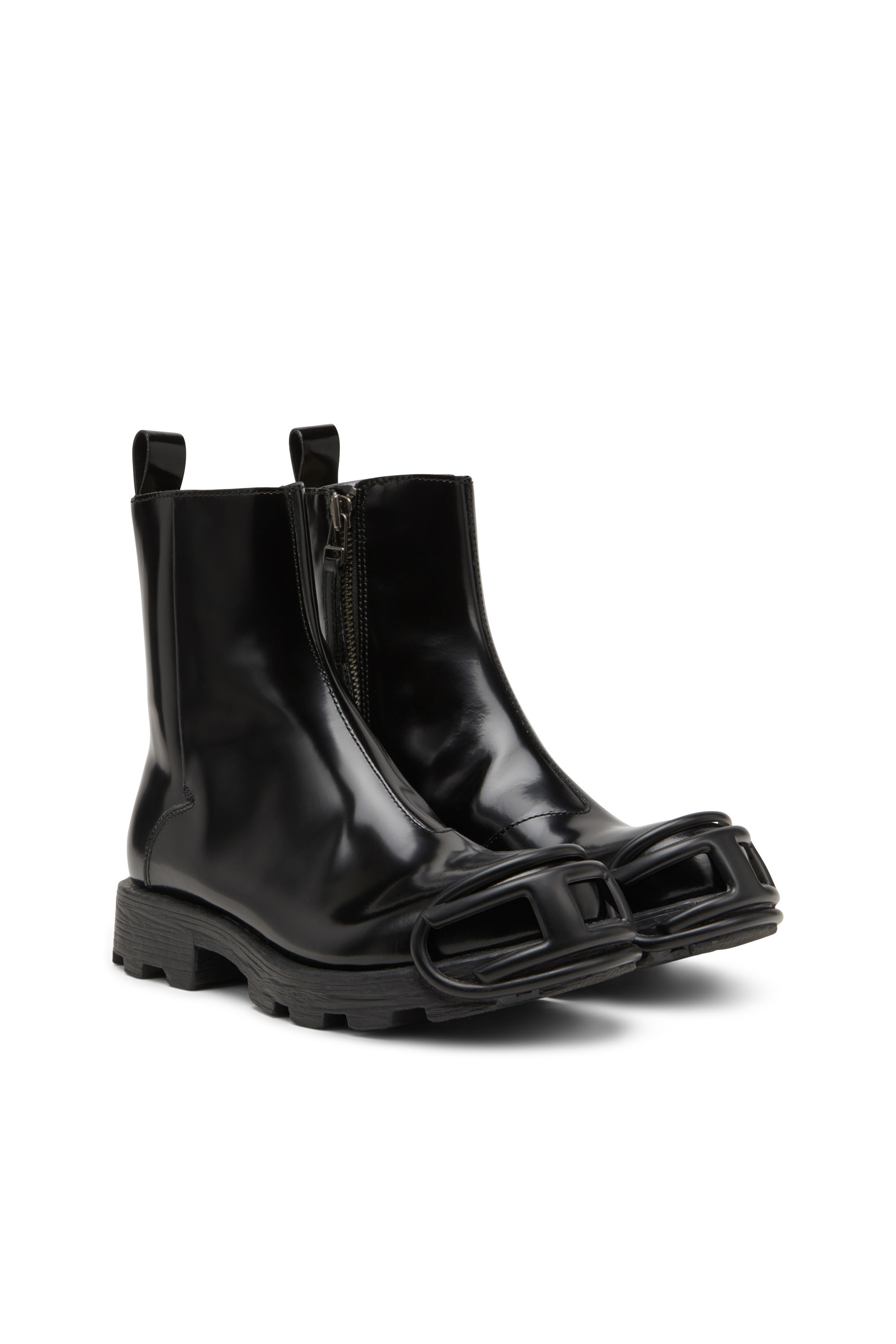 D-HAMMER BT ZIP D, Black Diesel - D-HAMMER BT ZIP D, Man's D-Hammer-Leather Chelsea boots with Oval D toe caps in Black - 2