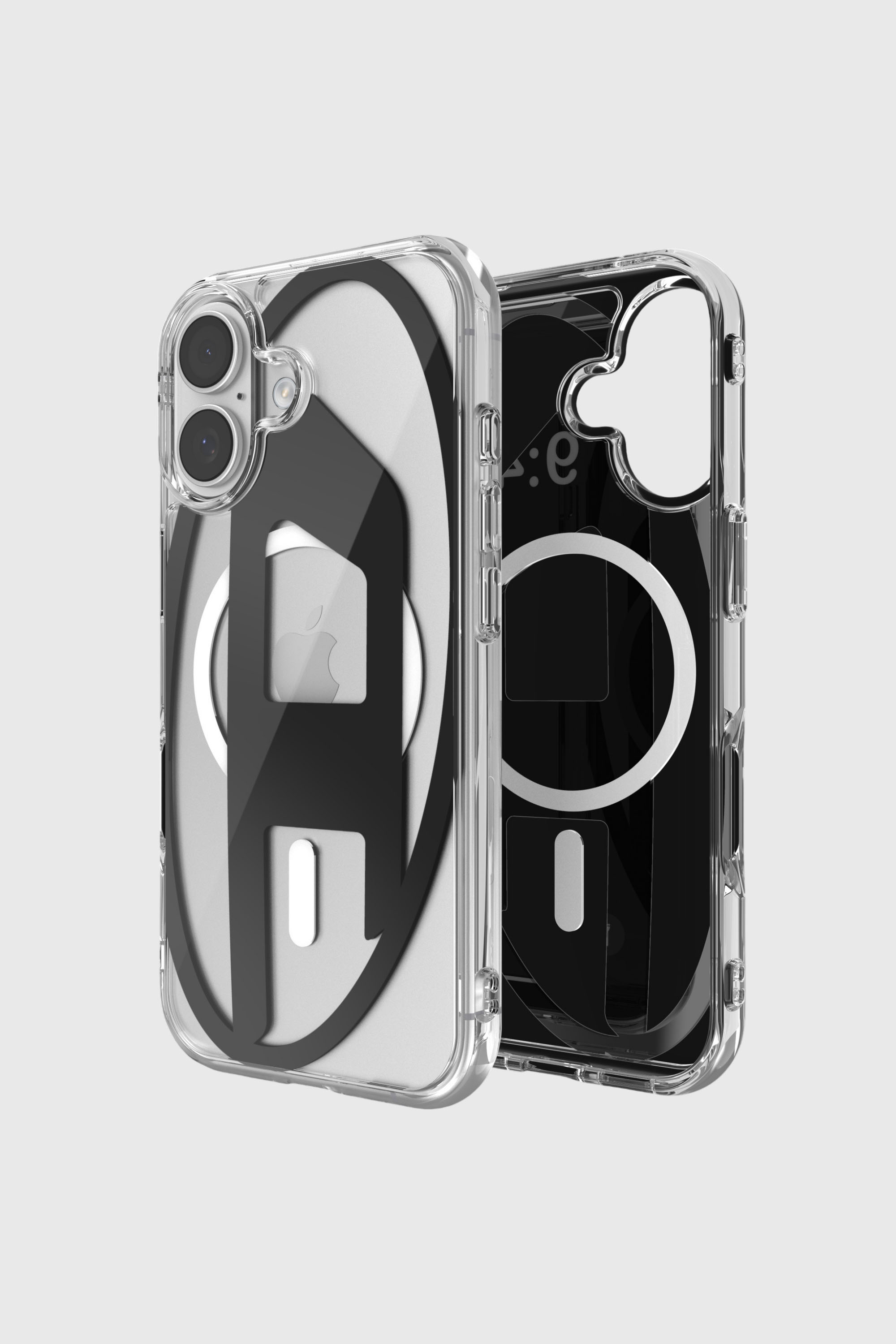 Diesel - 60415 AOP CASE, Unisex's Oval D metallic case with magsafe for iPhone 17 in Black - 1
