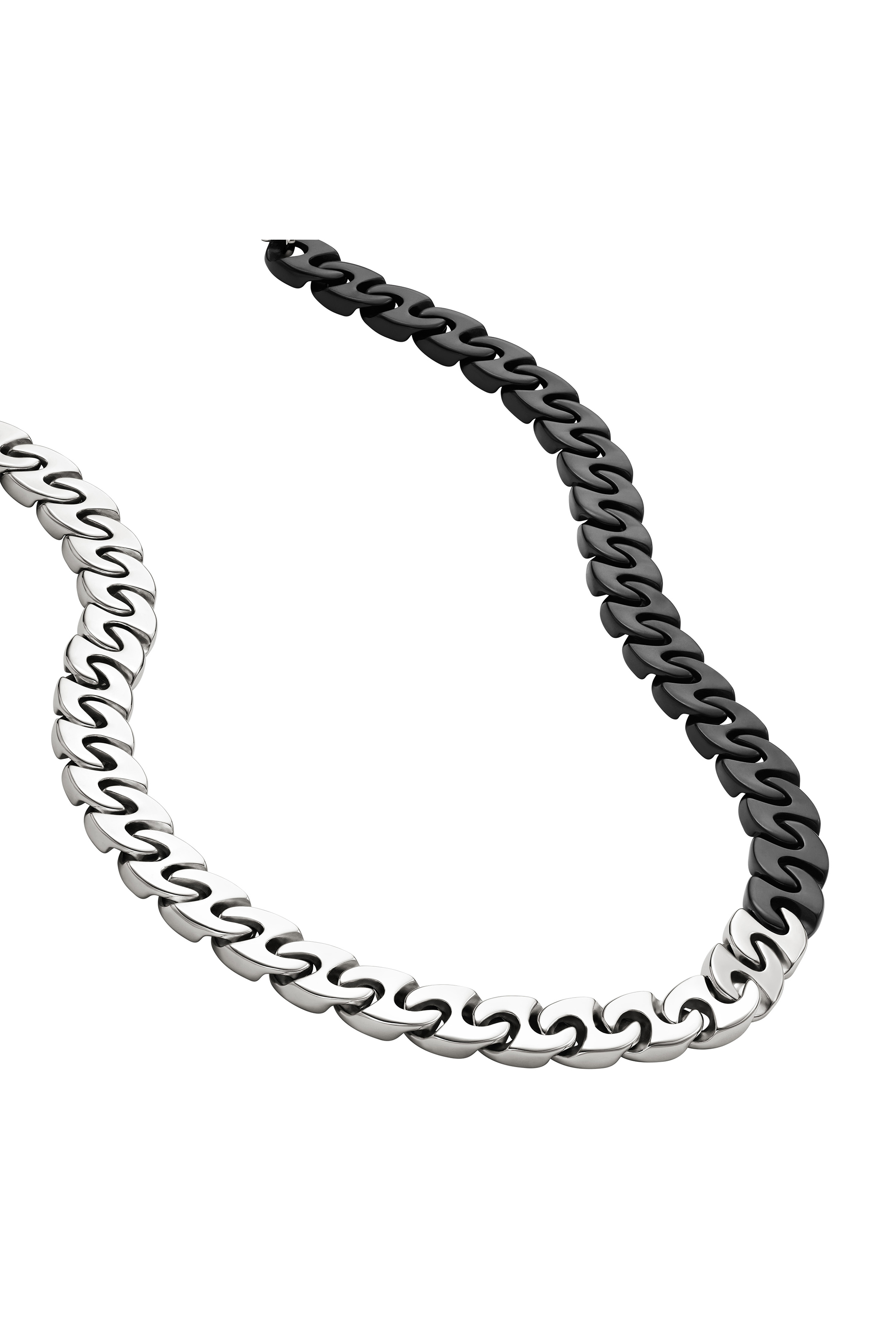 Diesel - DX1530931, Unisex's Two-Tone Stainless Steel Chain Necklace in Silver/Black - 1