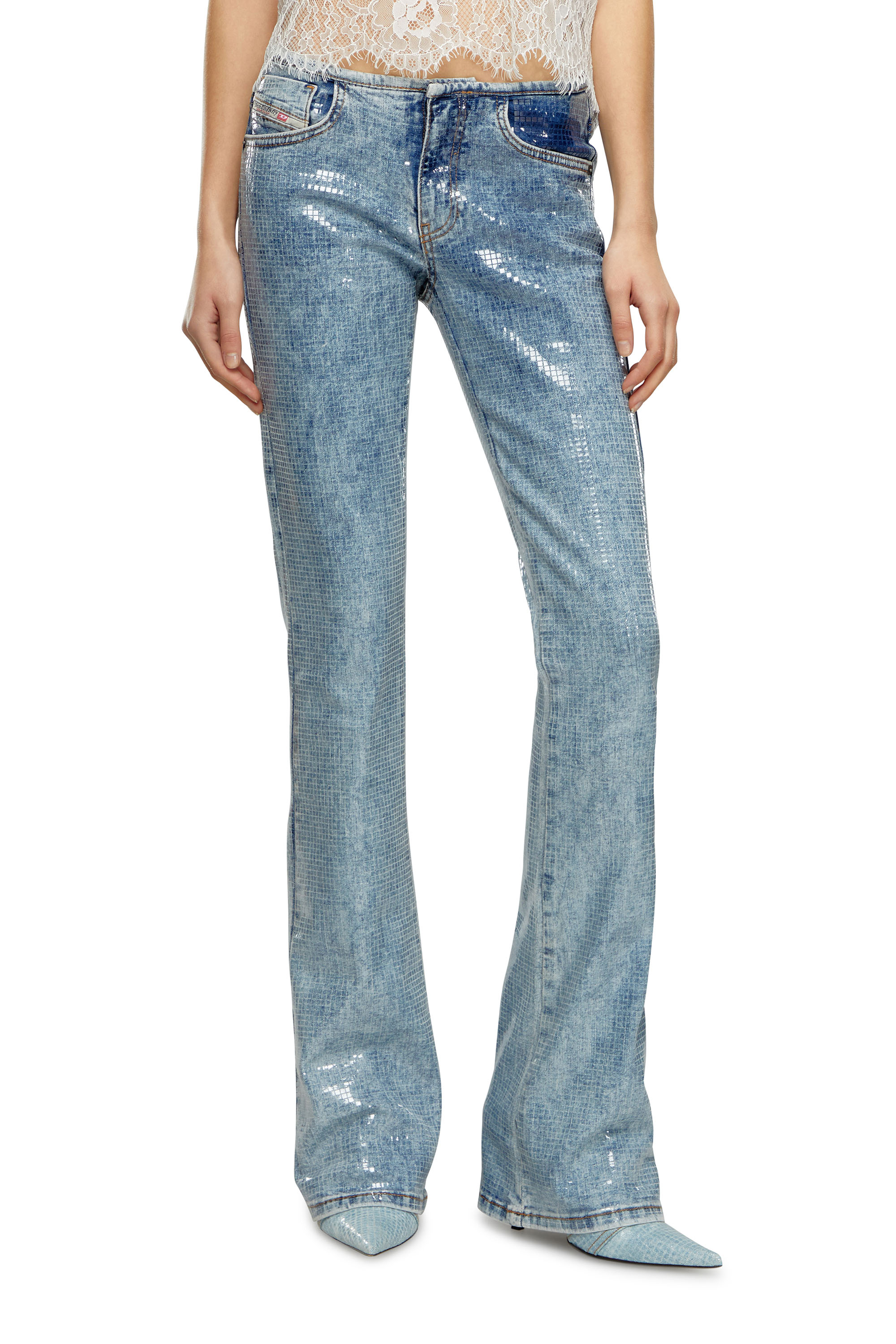 Diesel - Woman Bootcut and Flare Jeans D-Shark 0PGAA, Light Blue - Image 2