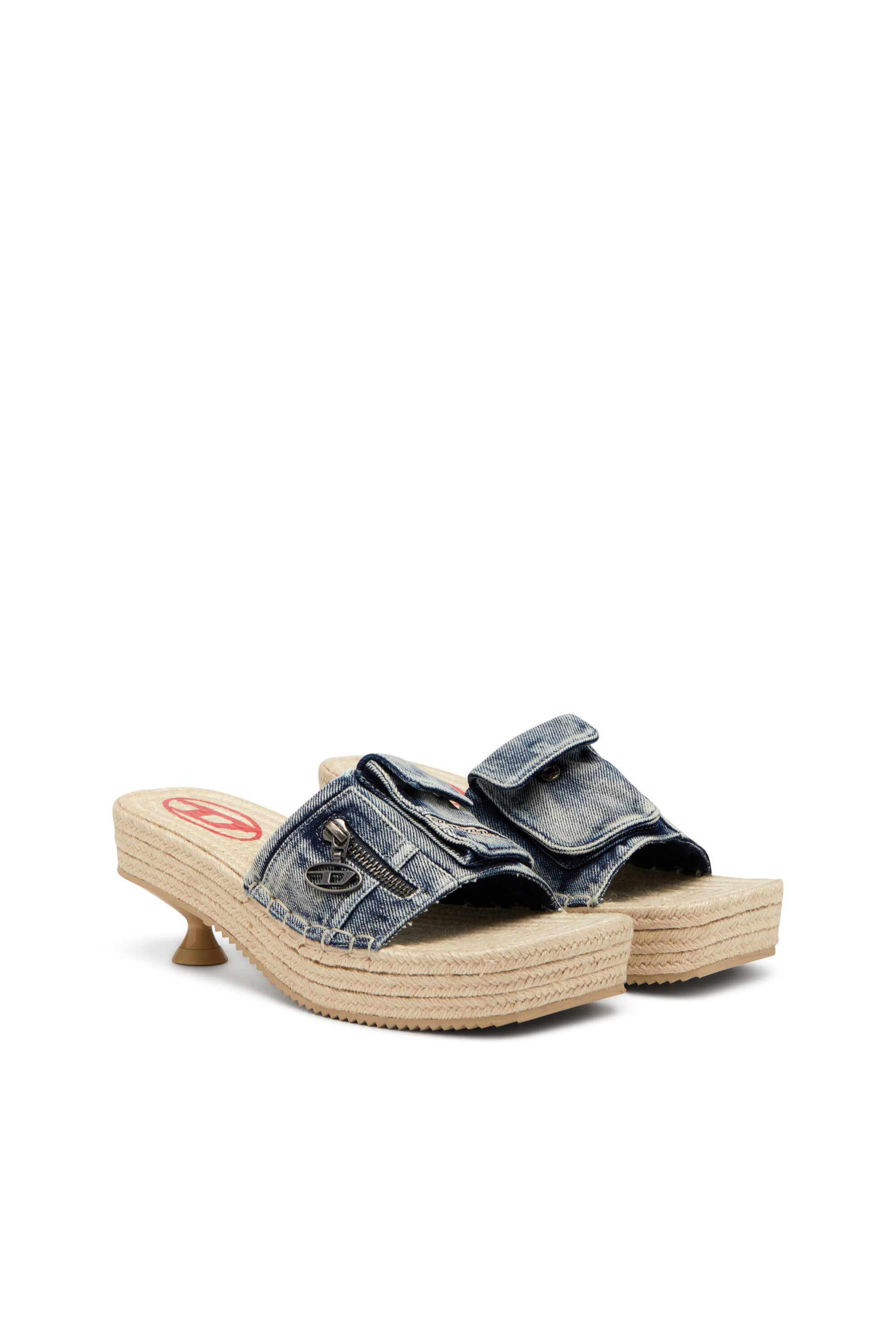 Diesel - D-IBIZA 40 PCK, Woman's Heeled platform espadrilles in denim in Blue - 2