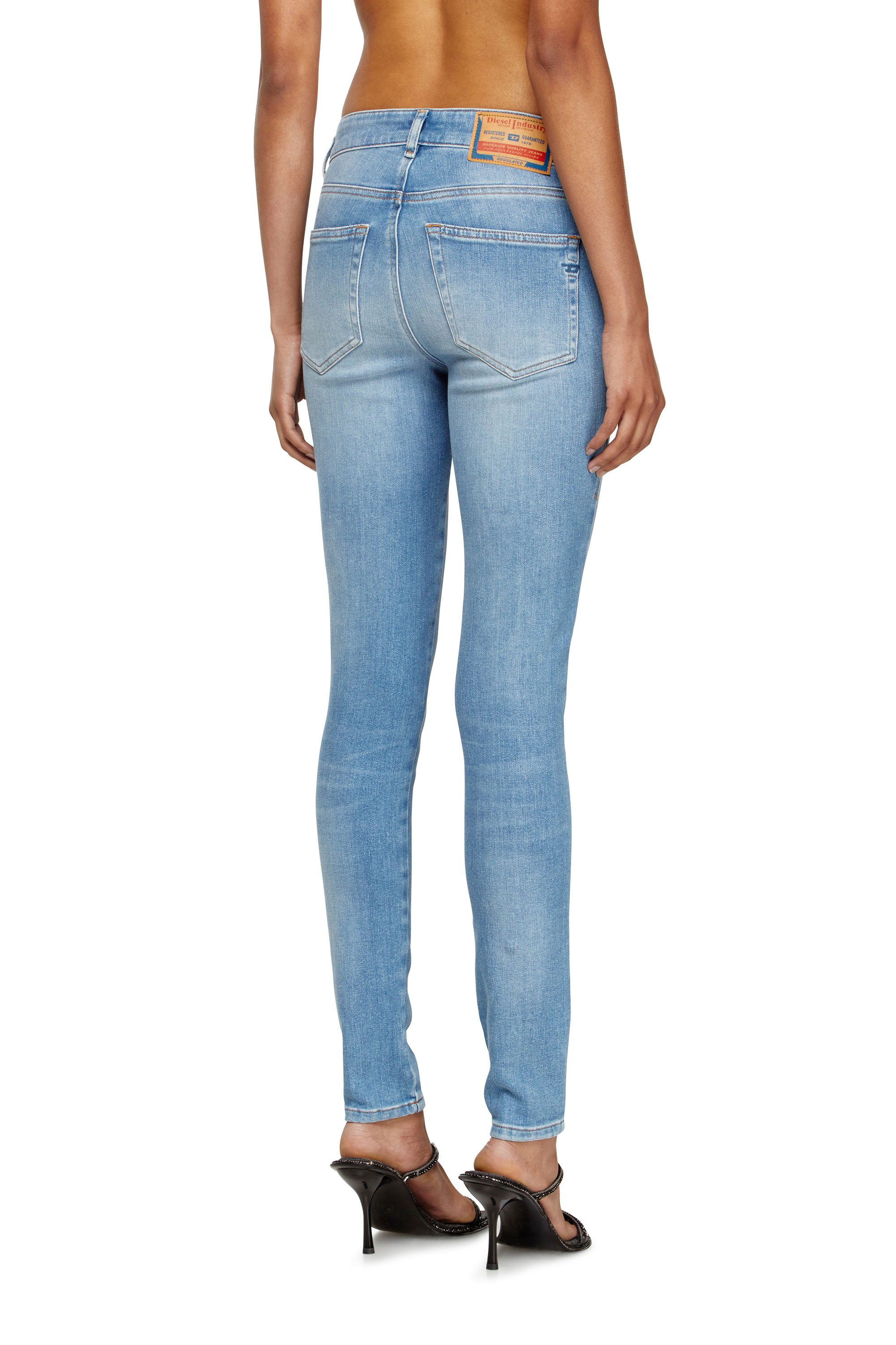 Skinny Jeans 2017 Slandy 09L94, Light Blue Diesel - Woman's Skinny Jeans 2017 Slandy 09L94, Light Blue - 4