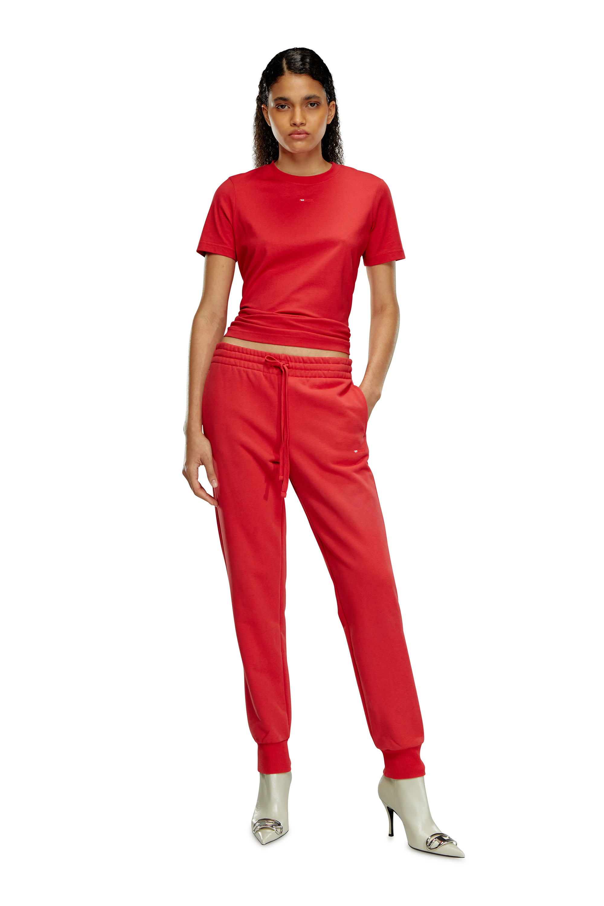 Diesel - P-JAMY-MICRODIV, Woman Sweatpants with micro logo embroidery in Red - Image 2