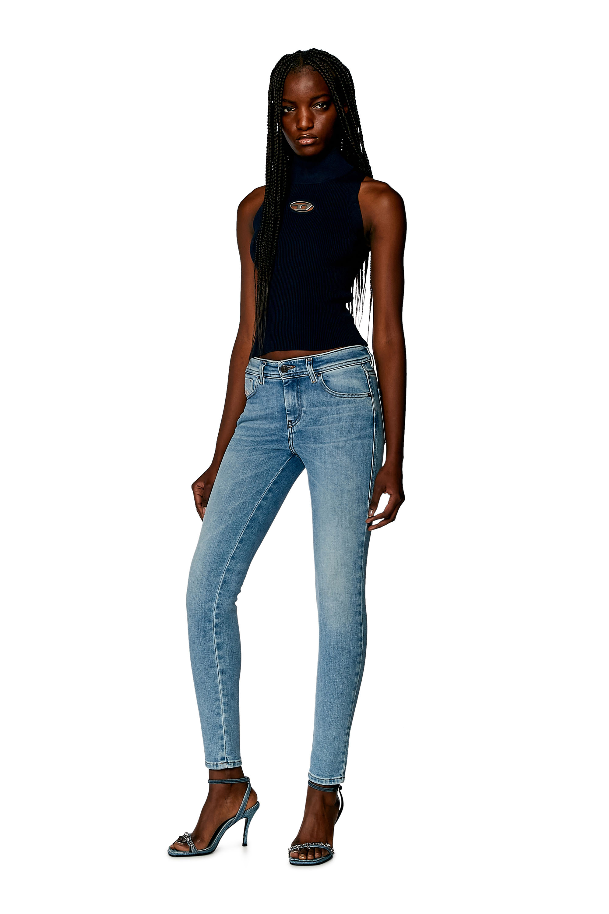 Diesel - Woman Super skinny Jeans 2017 Slandy 09H85, Light Blue - Image 1