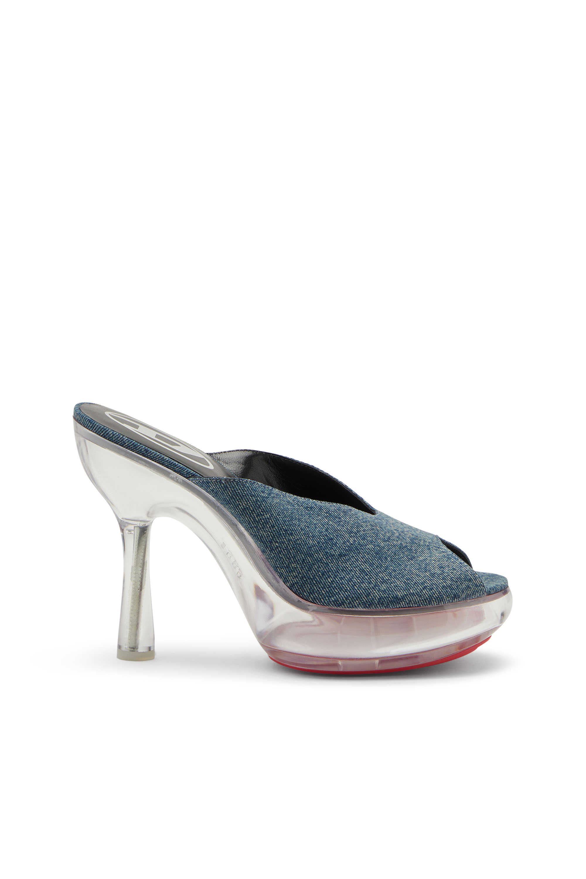 D-LAKE PLATFORM SDL, Blue Diesel - D-LAKE PLATFORM SDL, Woman's D-Lake-Platform mules in denim and plexiglass in Blue - 1