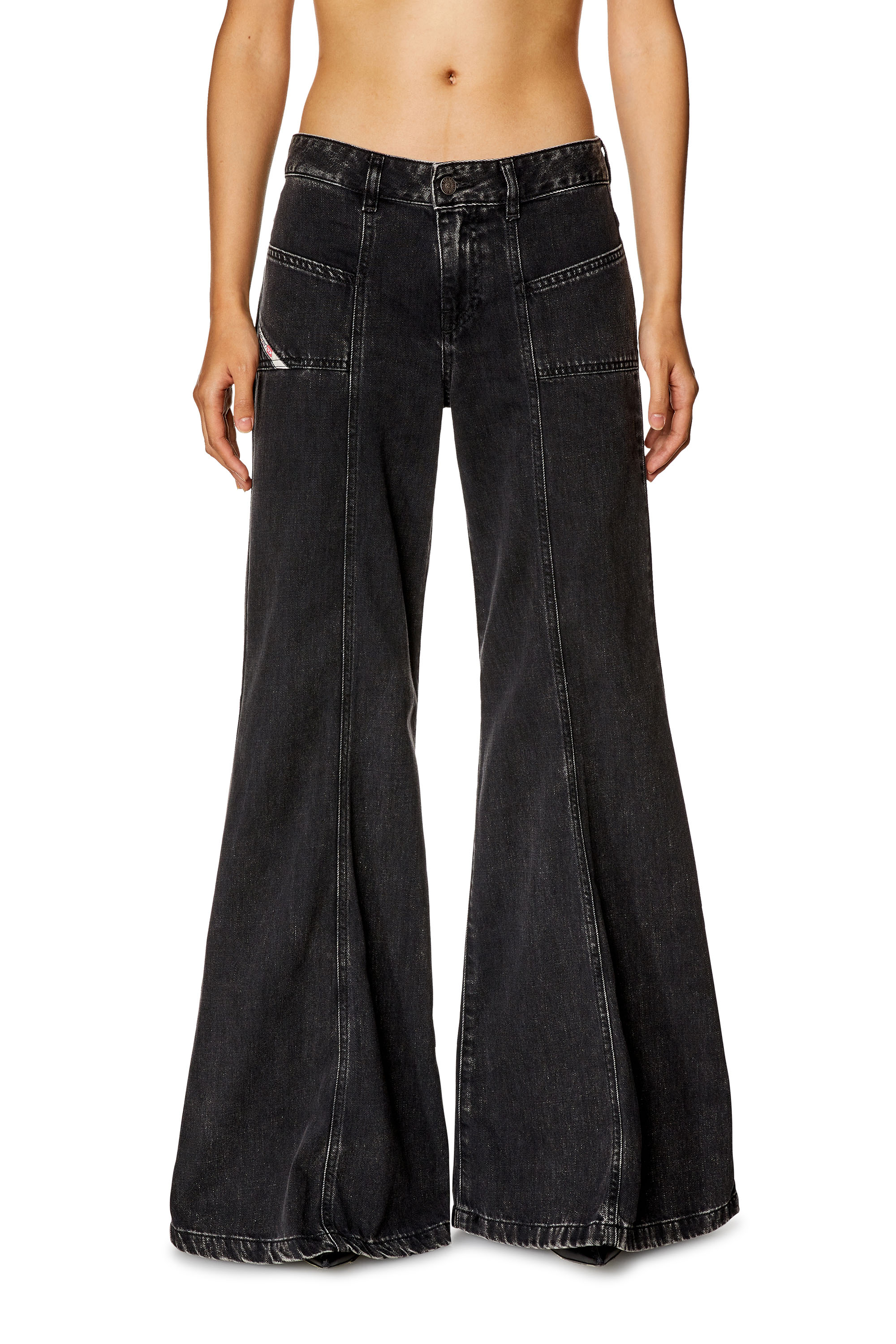 Diesel - Woman Bootcut and Flare Jeans D-Akii 068HN, Black/Dark grey - Image 2