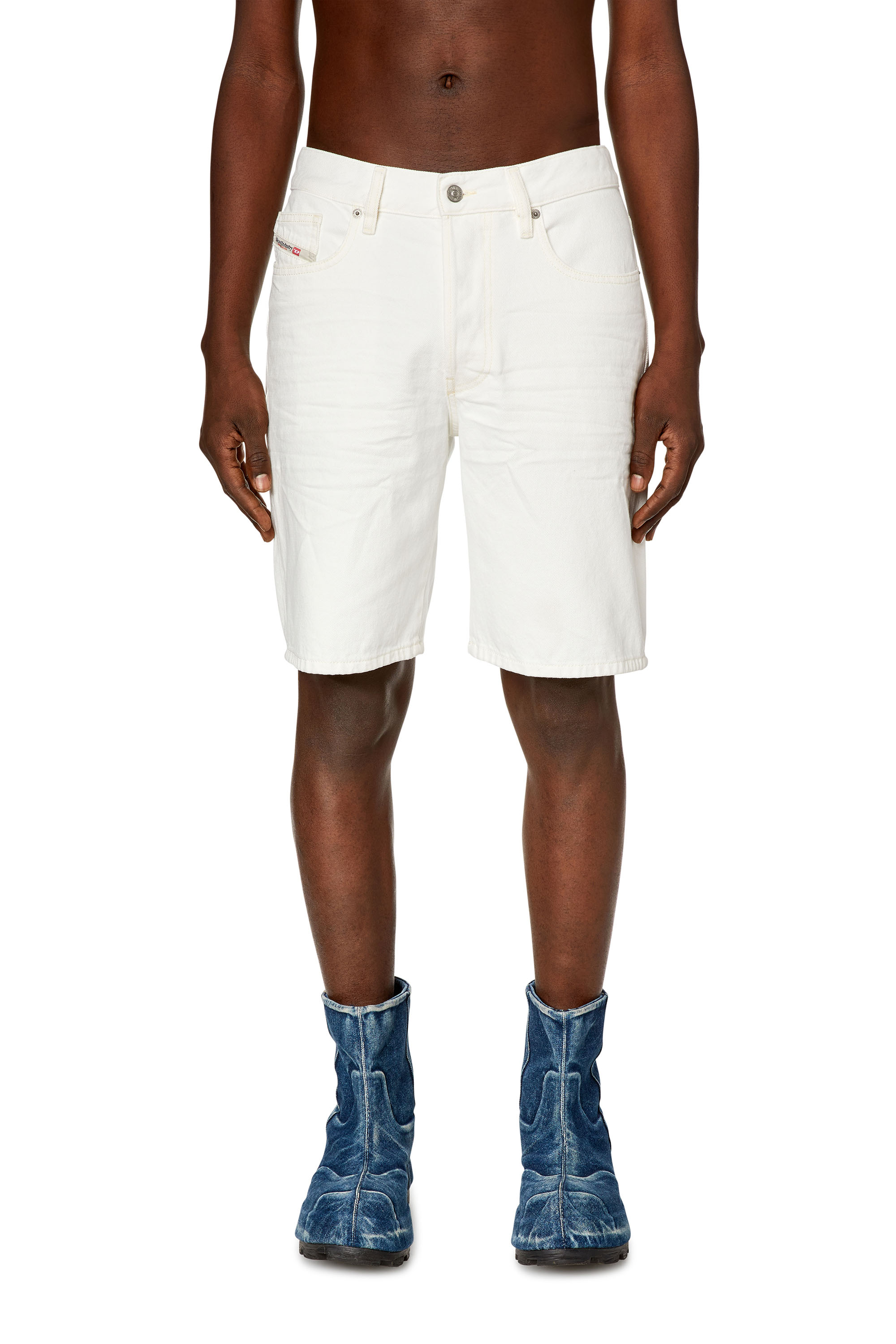 Diesel - REGULAR-SHORT, Man Denim shorts in White - Image 1