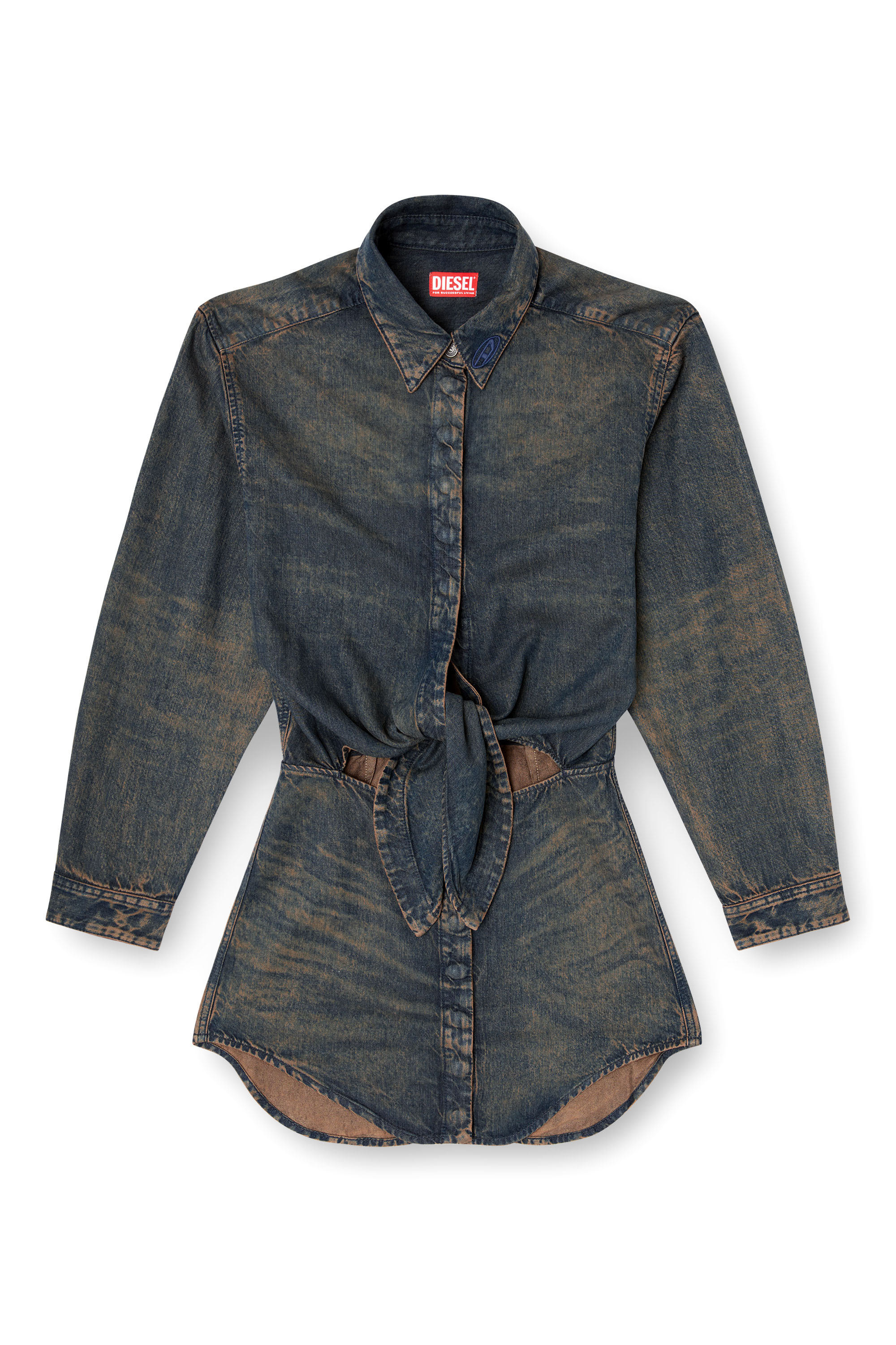 Diesel - DE-SUSAN-S, Woman's Dress in fluid denim in null - 3