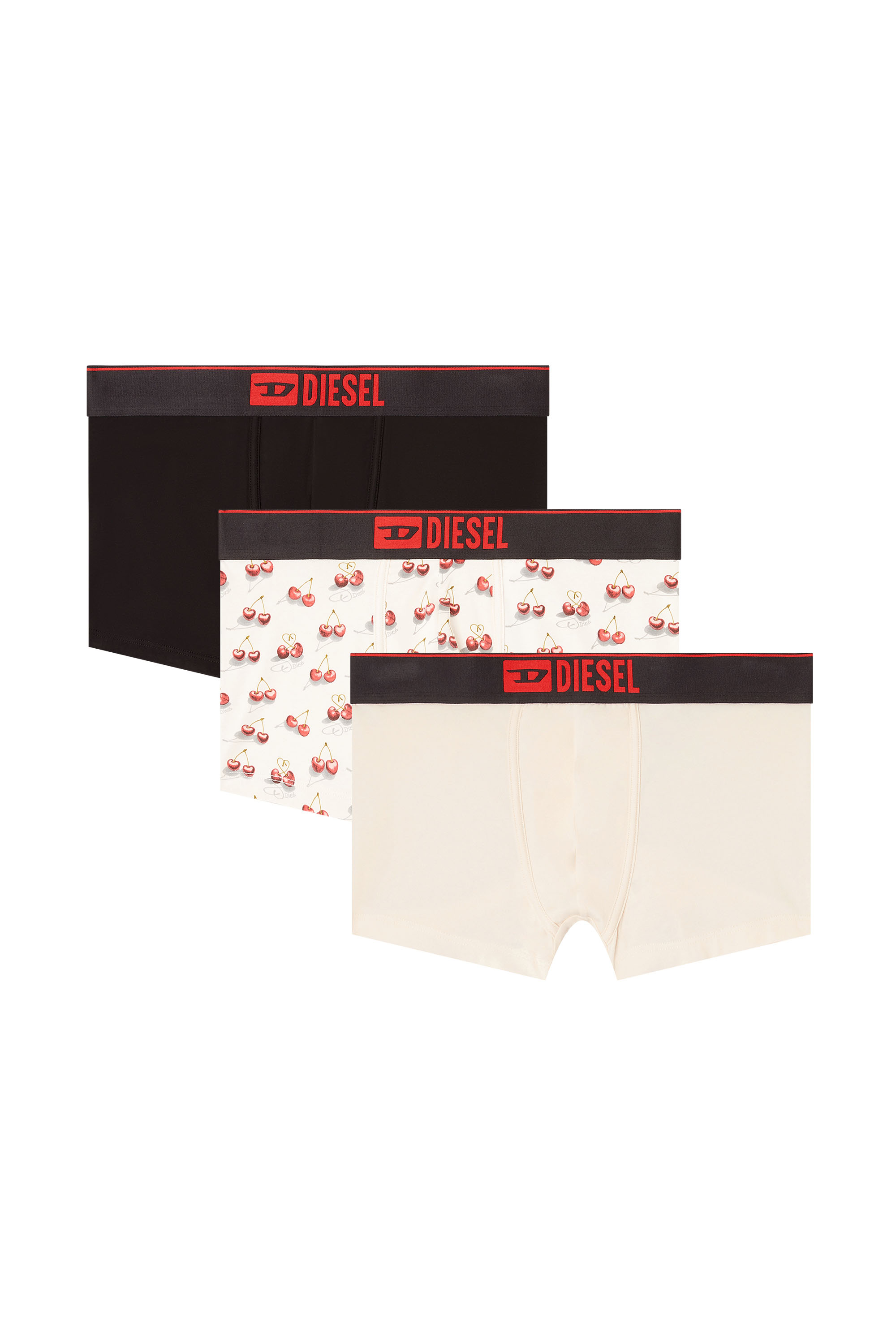 Diesel - DAMIEN-GFT-3PACK, Man's 3-pack of cherry-heart boxer shorts in White - 2