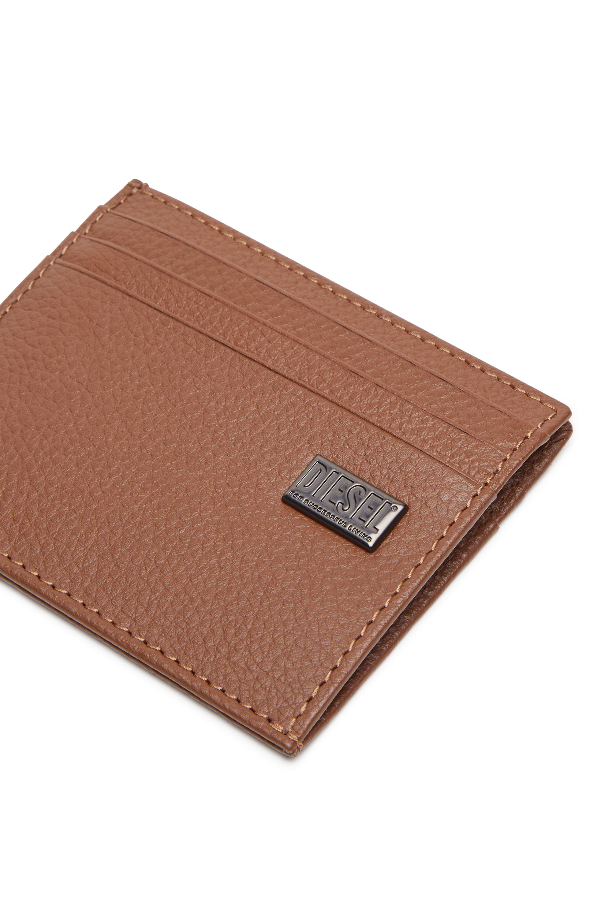 Diesel - MEDAL-D CARD HOLDER 6, Man Card holder in grainy leather in Brown - Image 4