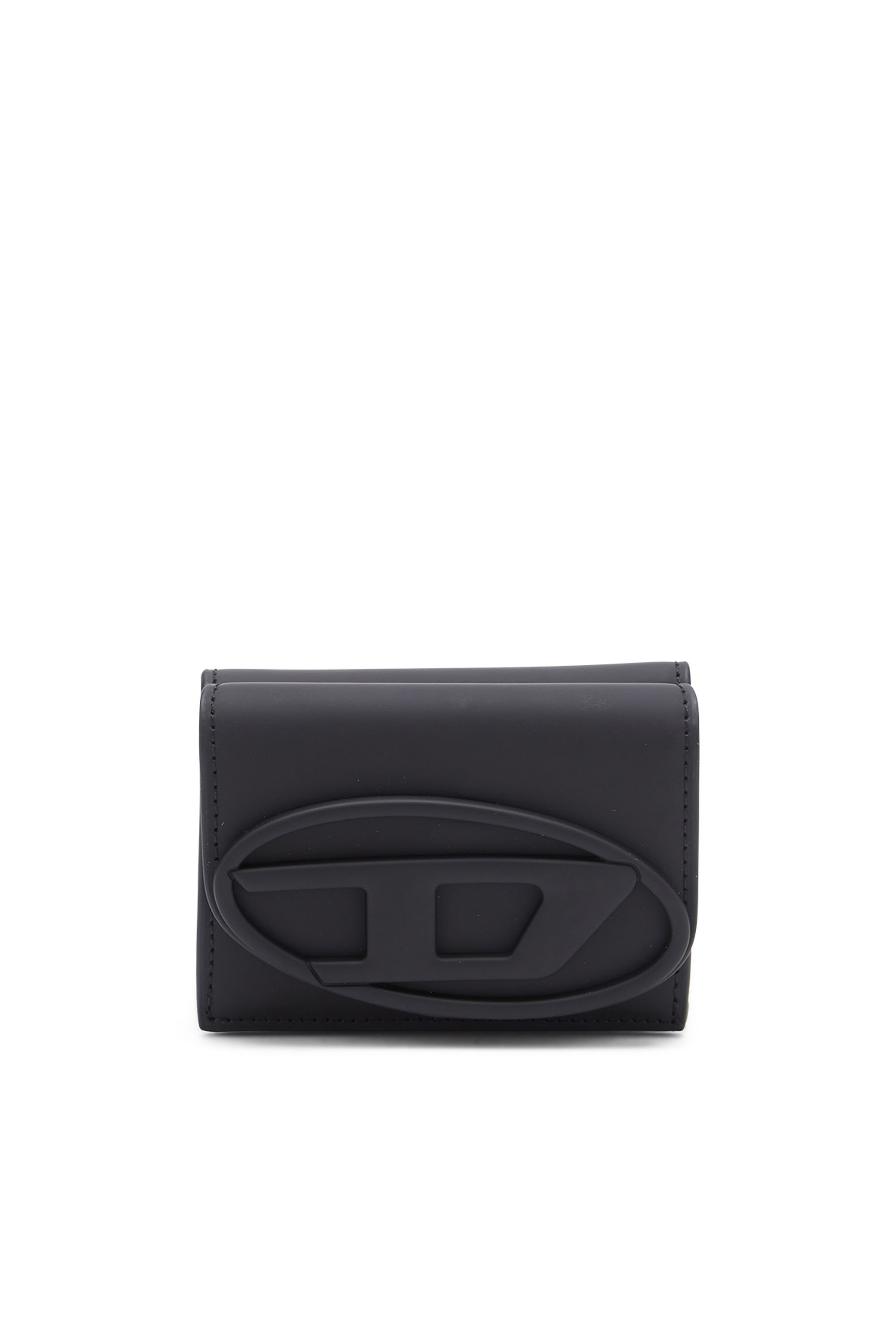 Diesel - 1DR TRI FOLD COIN XS II, Woman Tri-fold wallet in matte leather in Black - Image 1