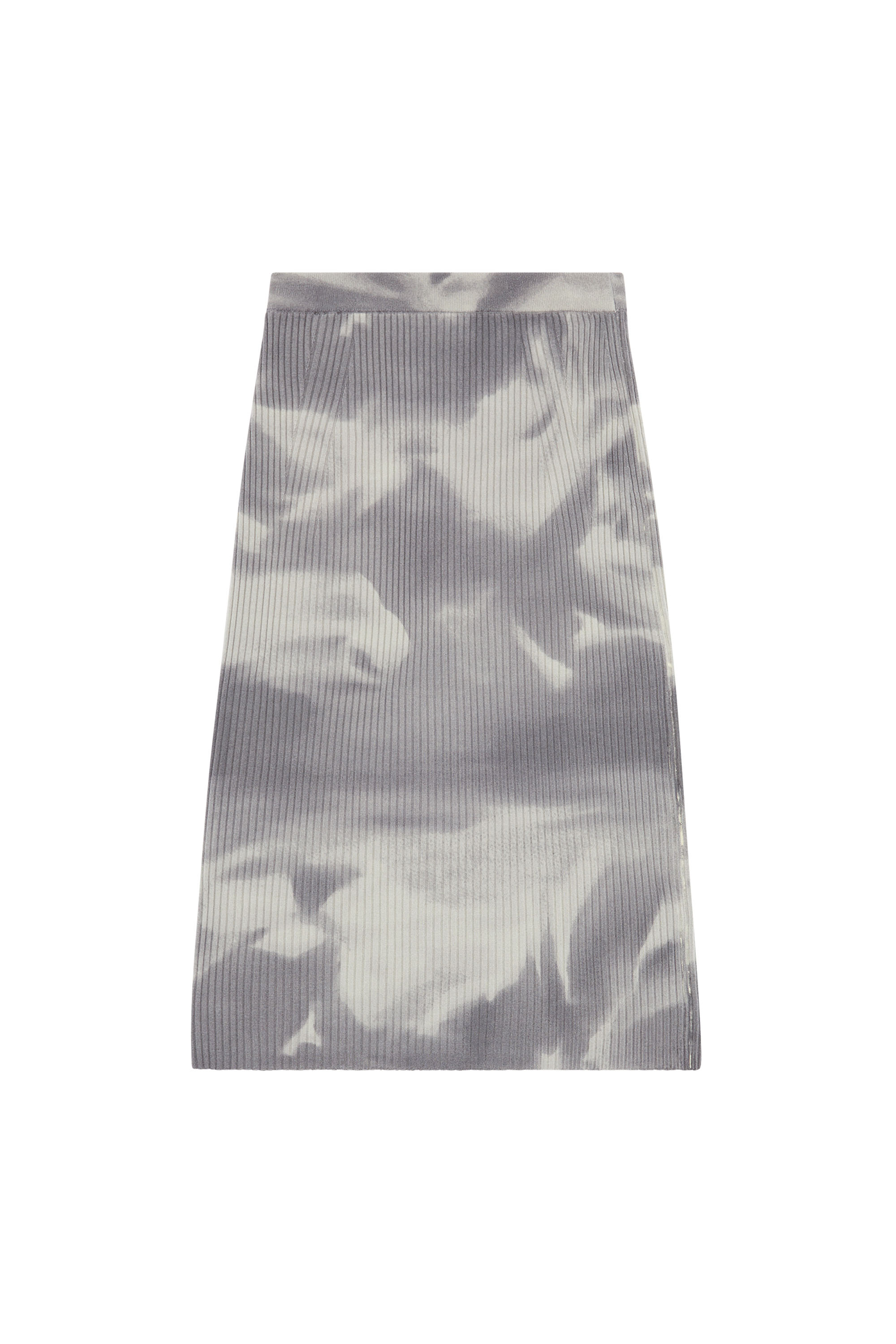Diesel - M-BETTY, Woman Midi skirt in camo wool knit in Grey - Image 5