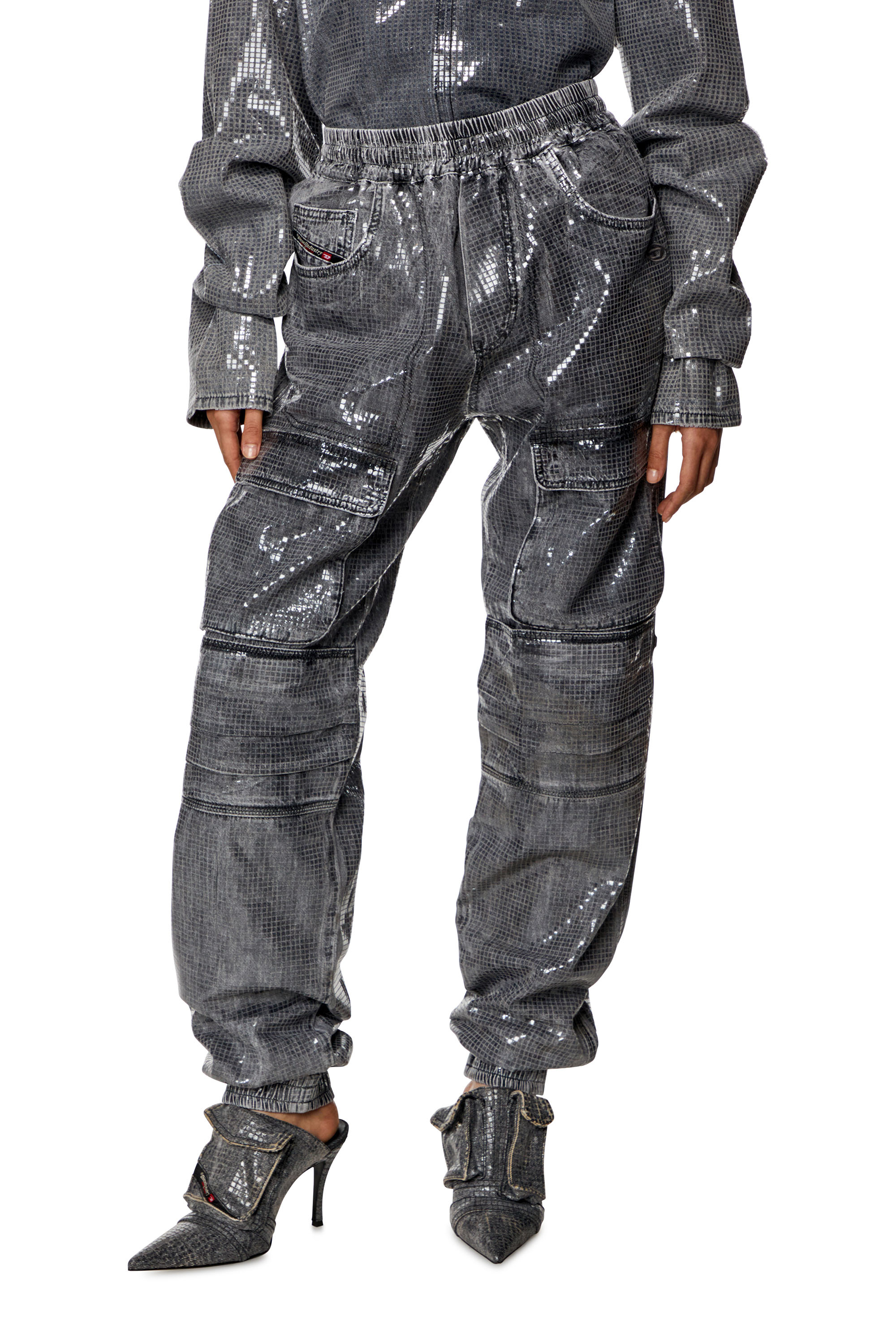 Diesel - Woman Straight Jeans D-Mirt 0PGAC, Black/Dark grey - Image 1