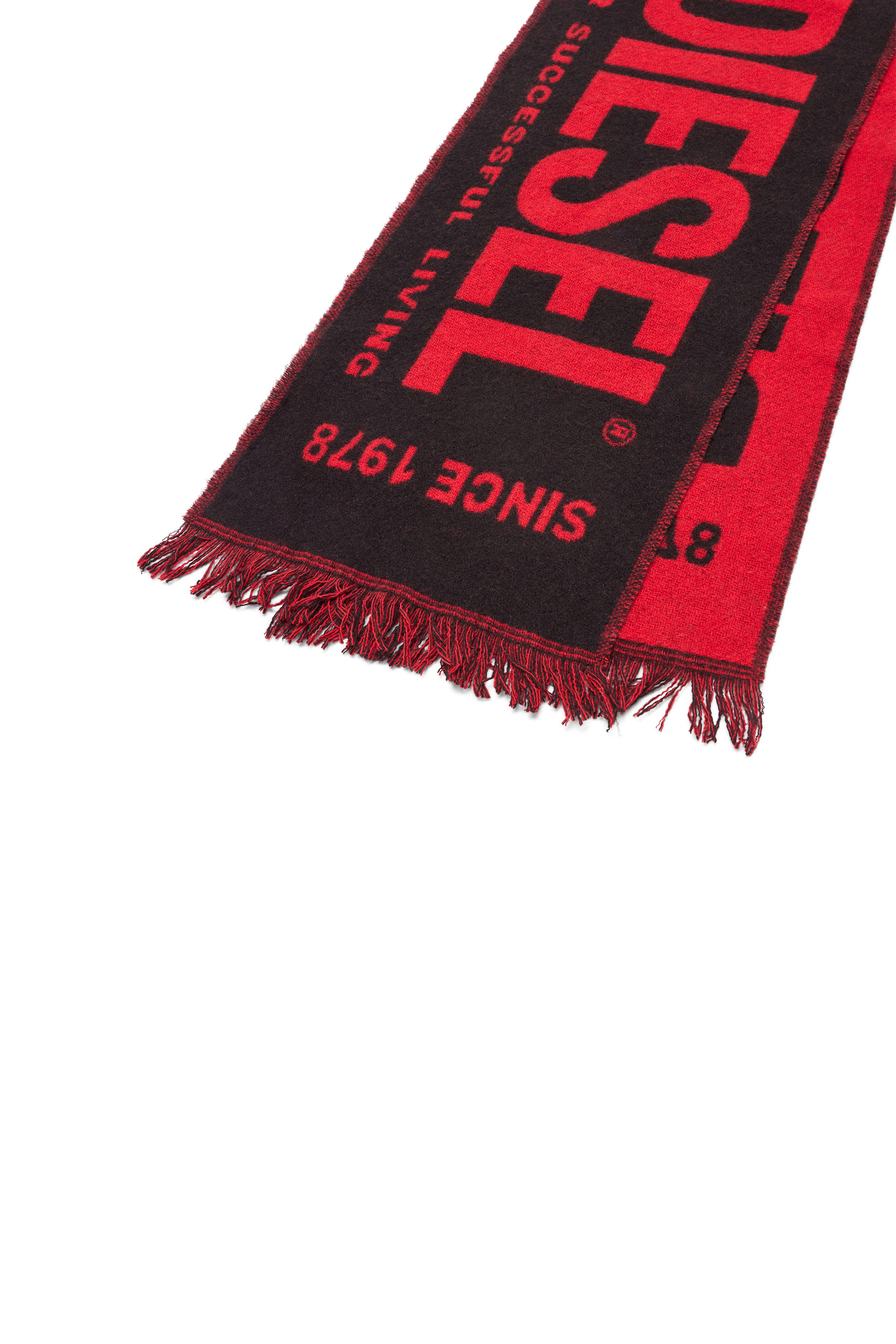Diesel - S-BISC-NEW, Man Blended wool scarf with jacquard logo in Multicolor - Image 3
