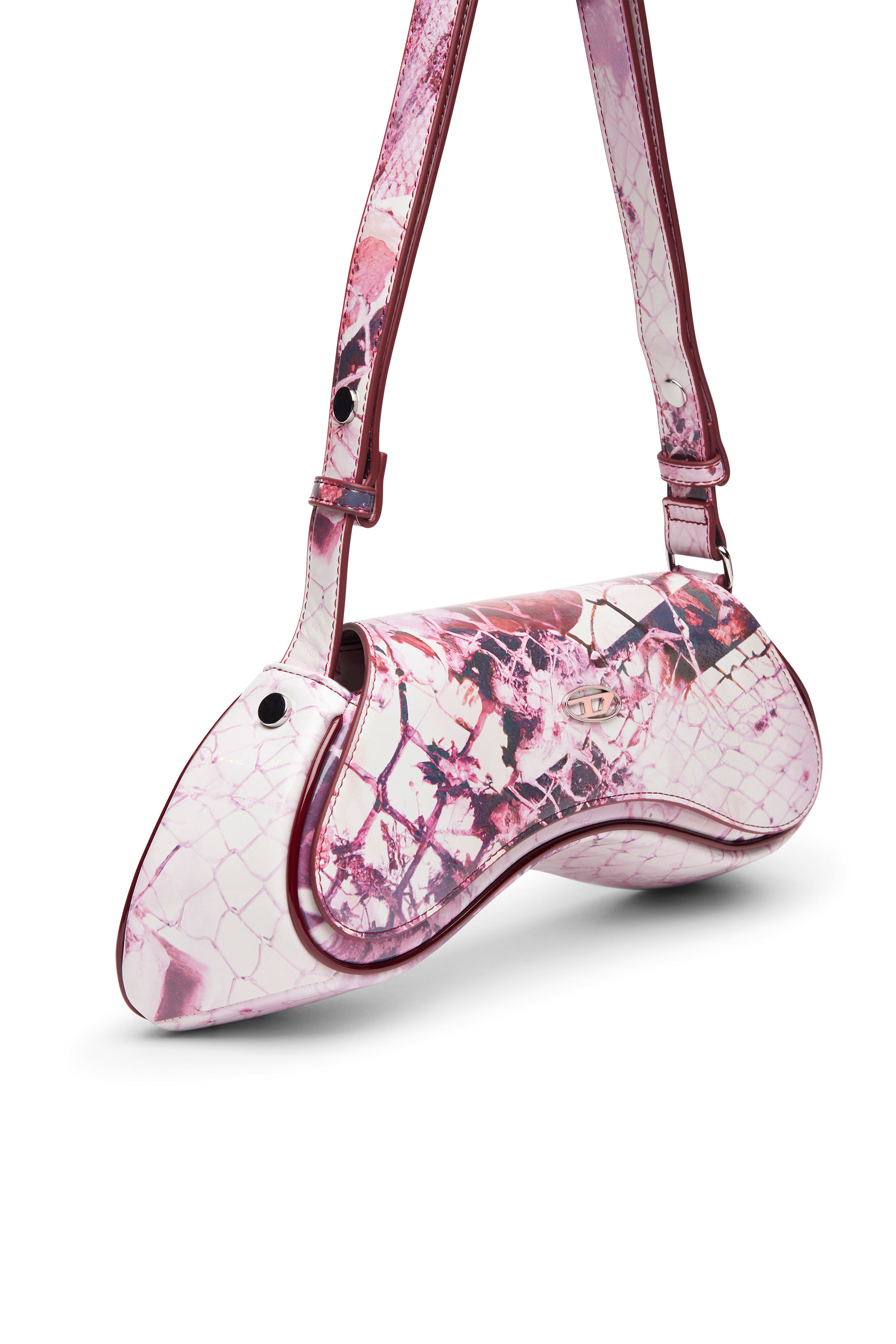 Diesel - PLAY CROSSBODY, Woman Play-Crossbody bag with bleeding logo print in Pink - Image 5