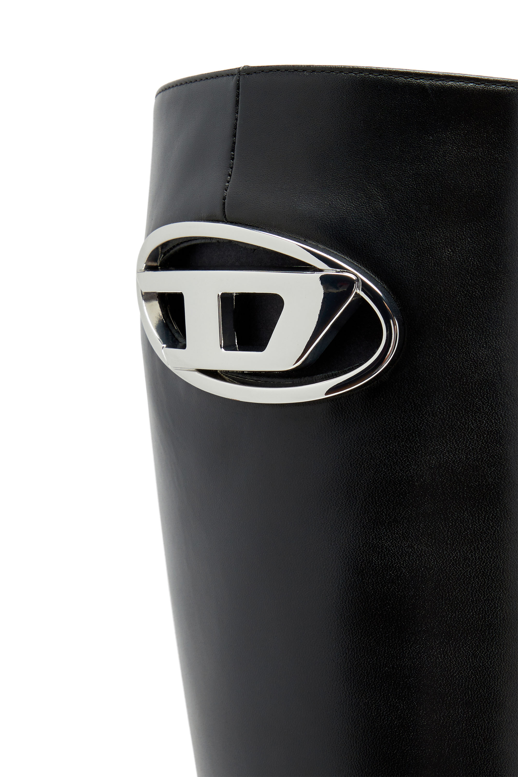 Diesel - D-VENUS HBT, Woman D-Venus-Leather boots with oval D plaque in Black - Image 5