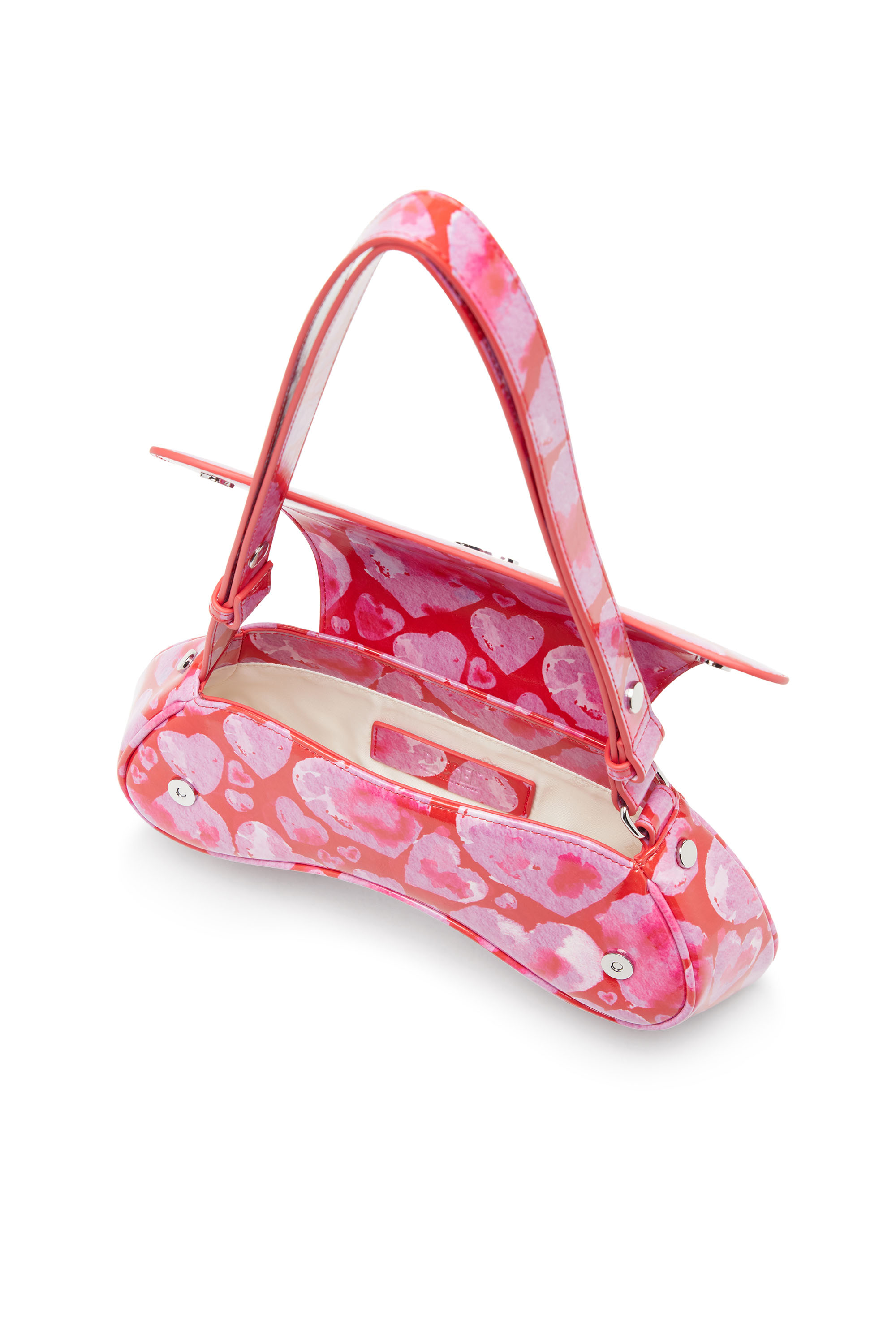 Diesel - ST VALENTINE-PLAY CROSSBODY, Woman St Valentine-Play-Crossbody bag with all-over heart print in Pink - Image 4