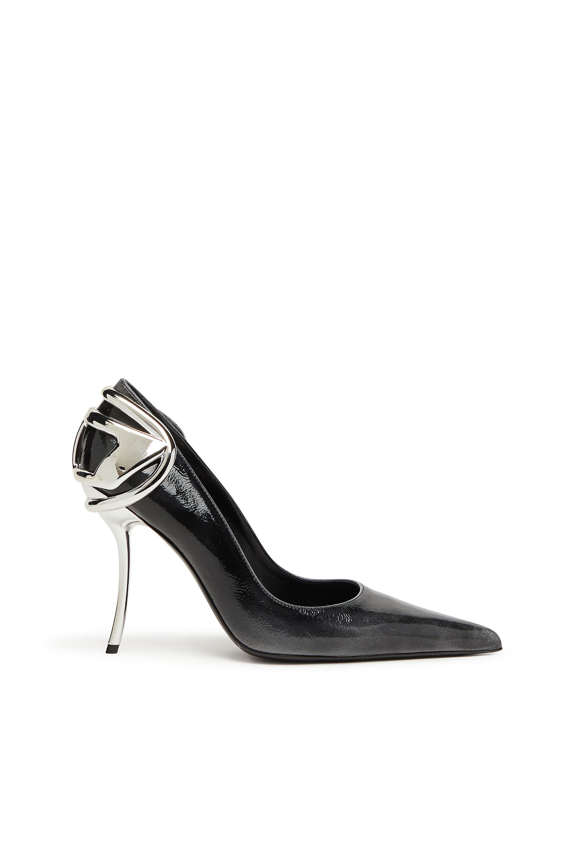 Diesel - D-TEN&HALF P, Woman's Pumps in patent pull-up leather in Black - 1