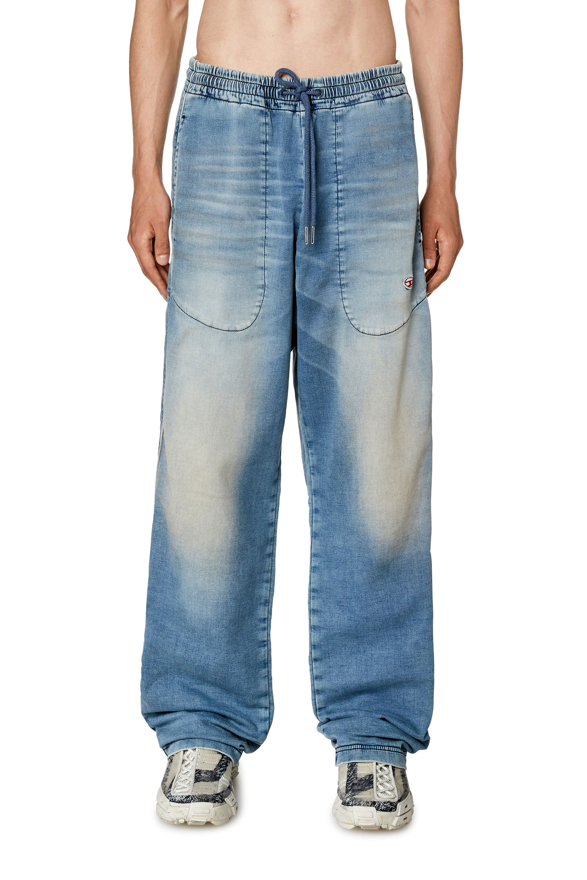 Diesel - Straight D-Martians Track Denim 068FK, Light Blue - Image 5