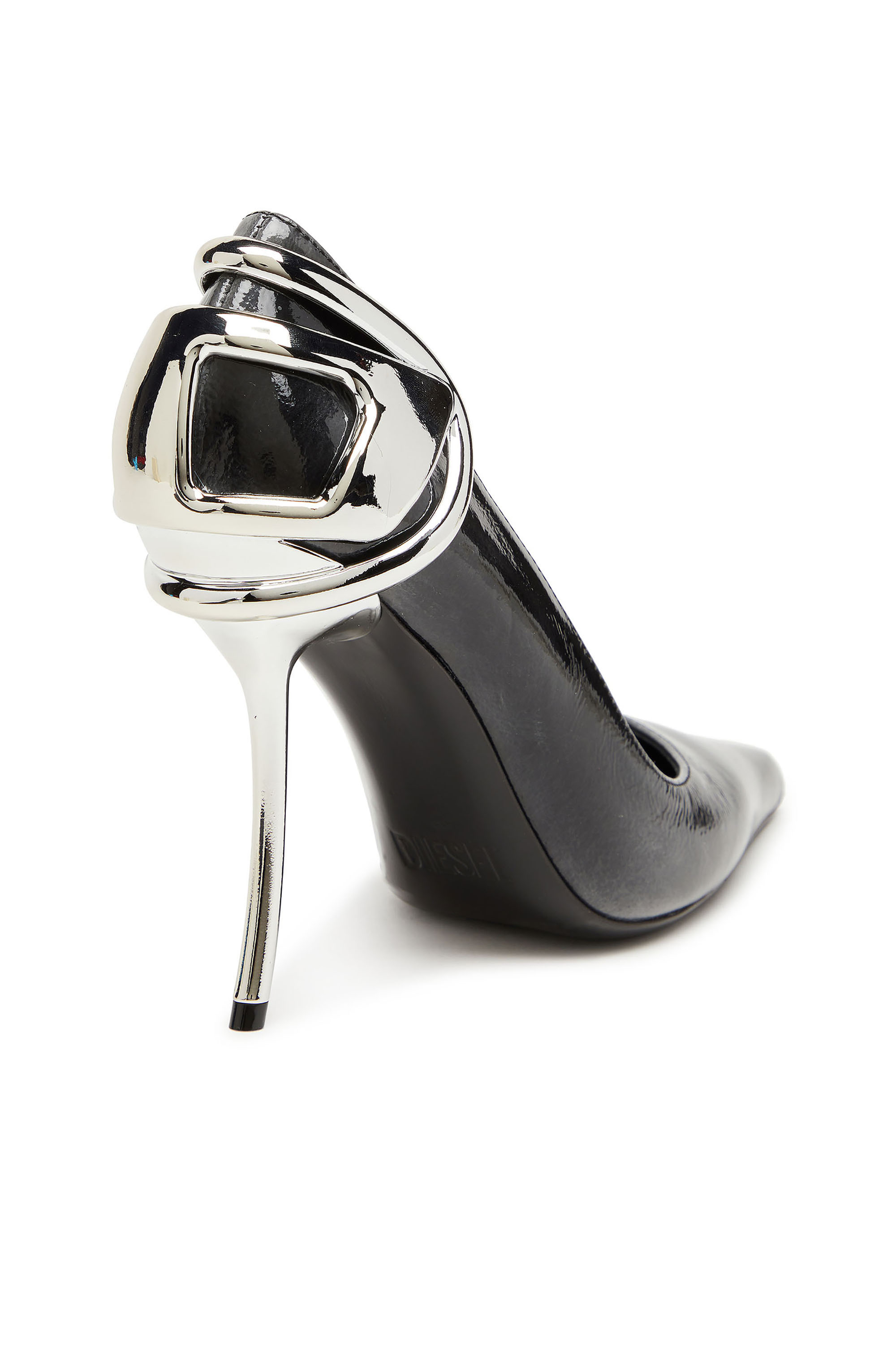 Diesel - D-TEN&HALF P, Woman's Pumps in patent pull-up leather in Black - 4