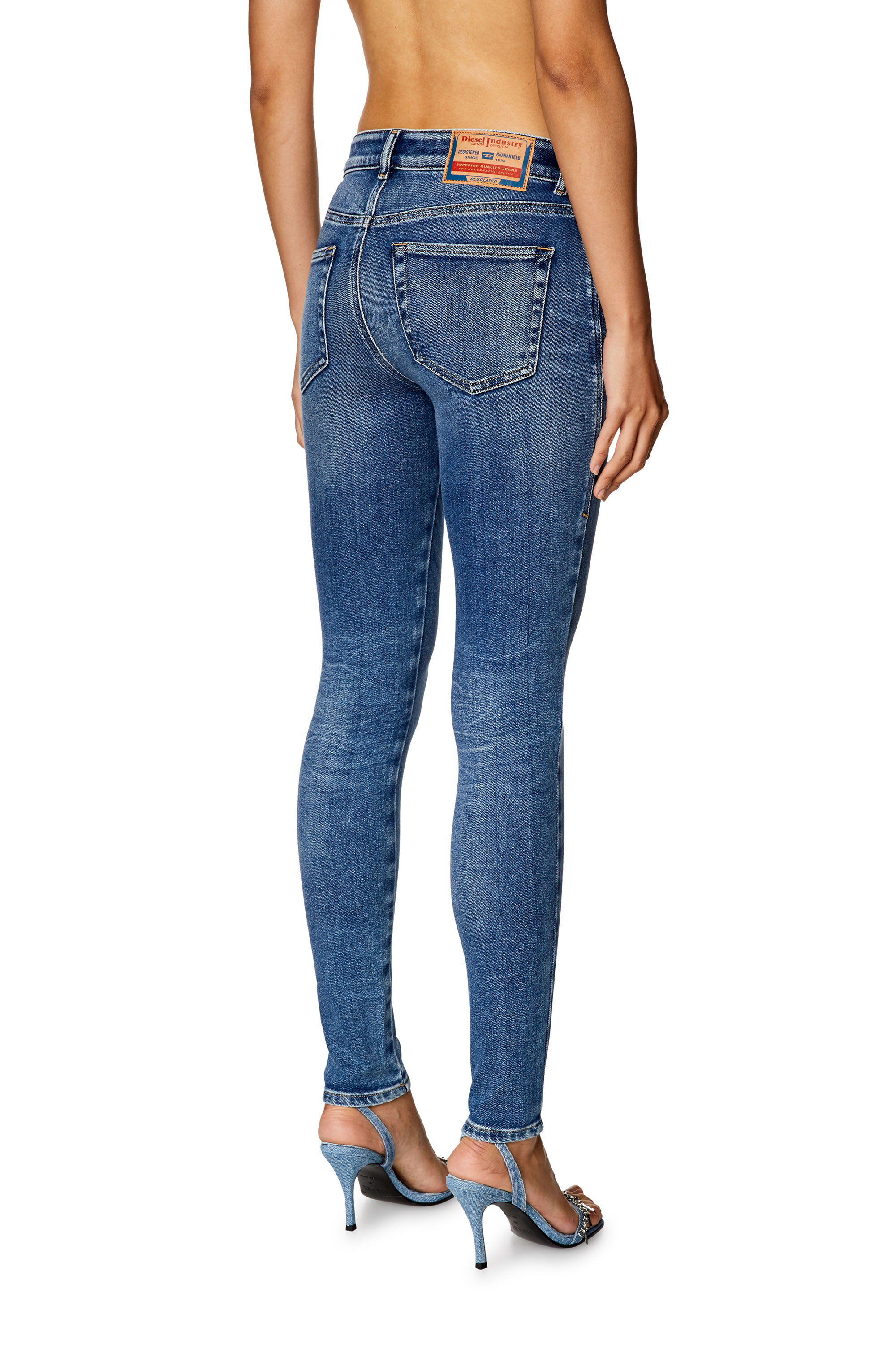 Diesel - Woman Super skinny Jeans 2017 Slandy 09H90, Medium blue - Image 3