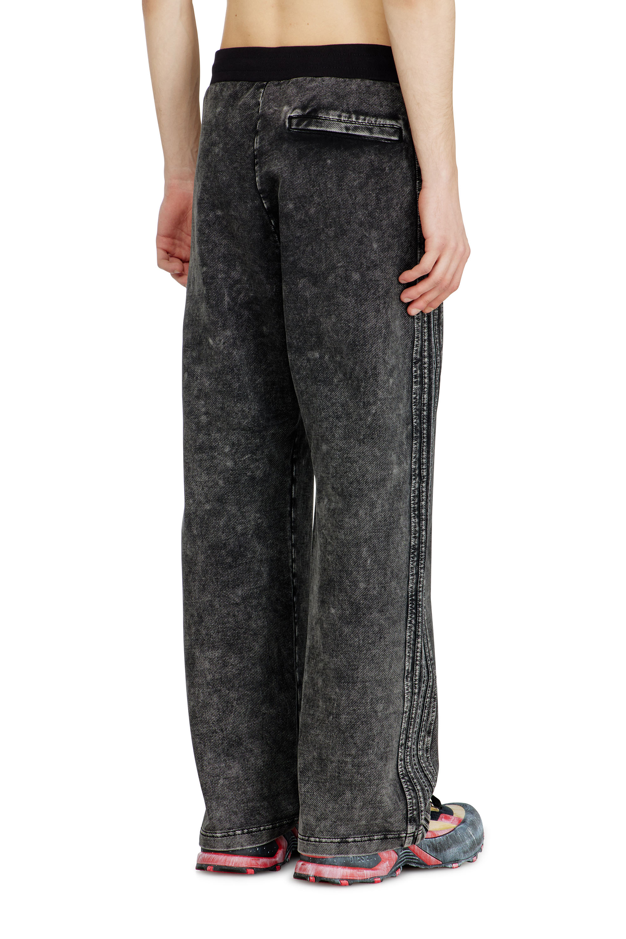 Diesel - P-ALT, Man's Denim-look sweatpants with side bands in null - 3