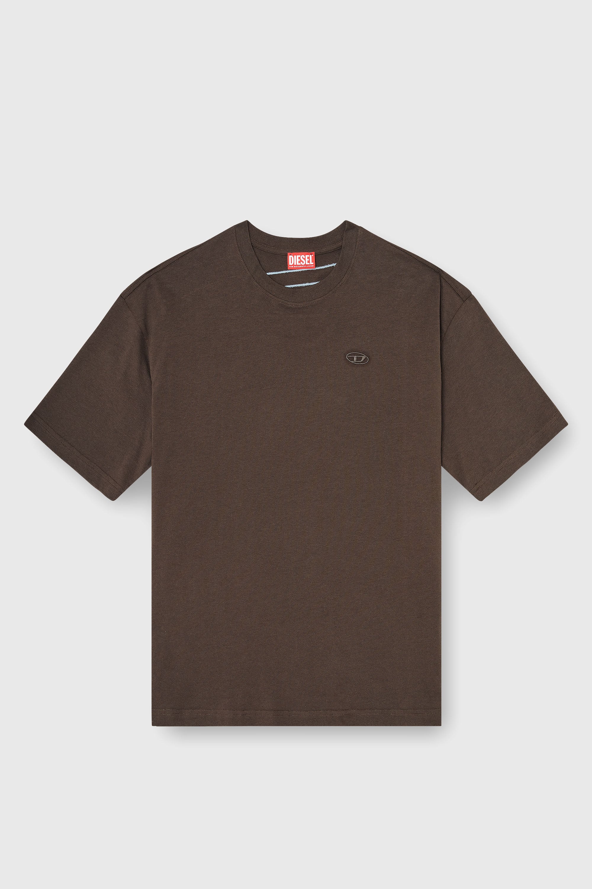 Diesel - T-BOGGY-MEGOVAL-D, Man's T-shirt with maxi oval D embroidery in Brown - 2