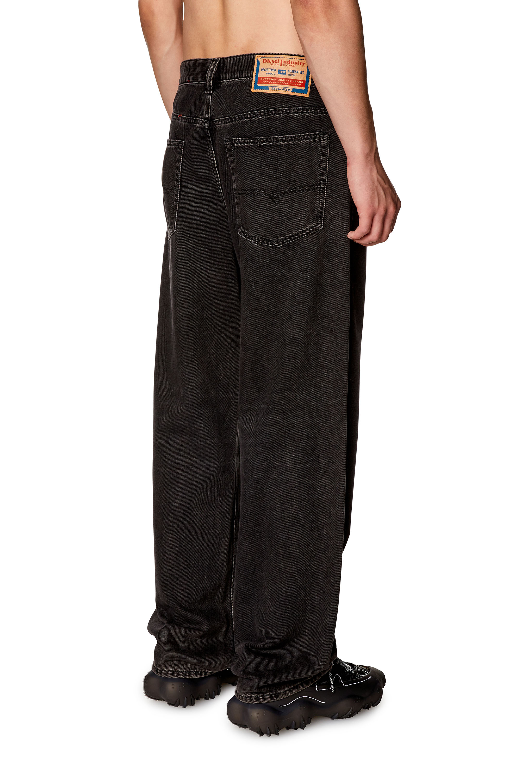 Diesel - Man Straight Jeans 2001 D-Macro 09I35, Black/Dark grey - Image 4