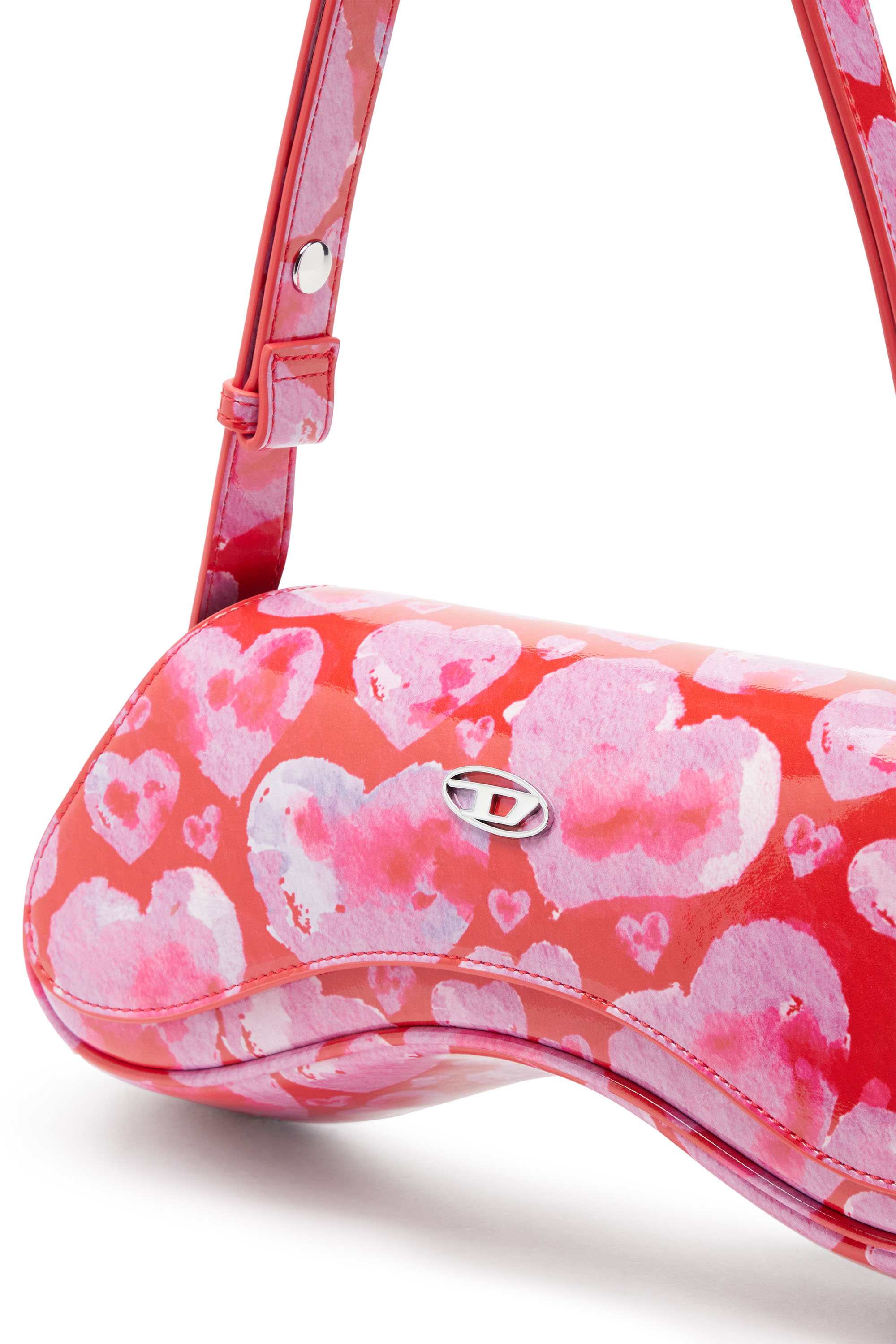 Diesel - ST VALENTINE-PLAY CROSSBODY, Woman St Valentine-Play-Crossbody bag with all-over heart print in Pink - Image 5