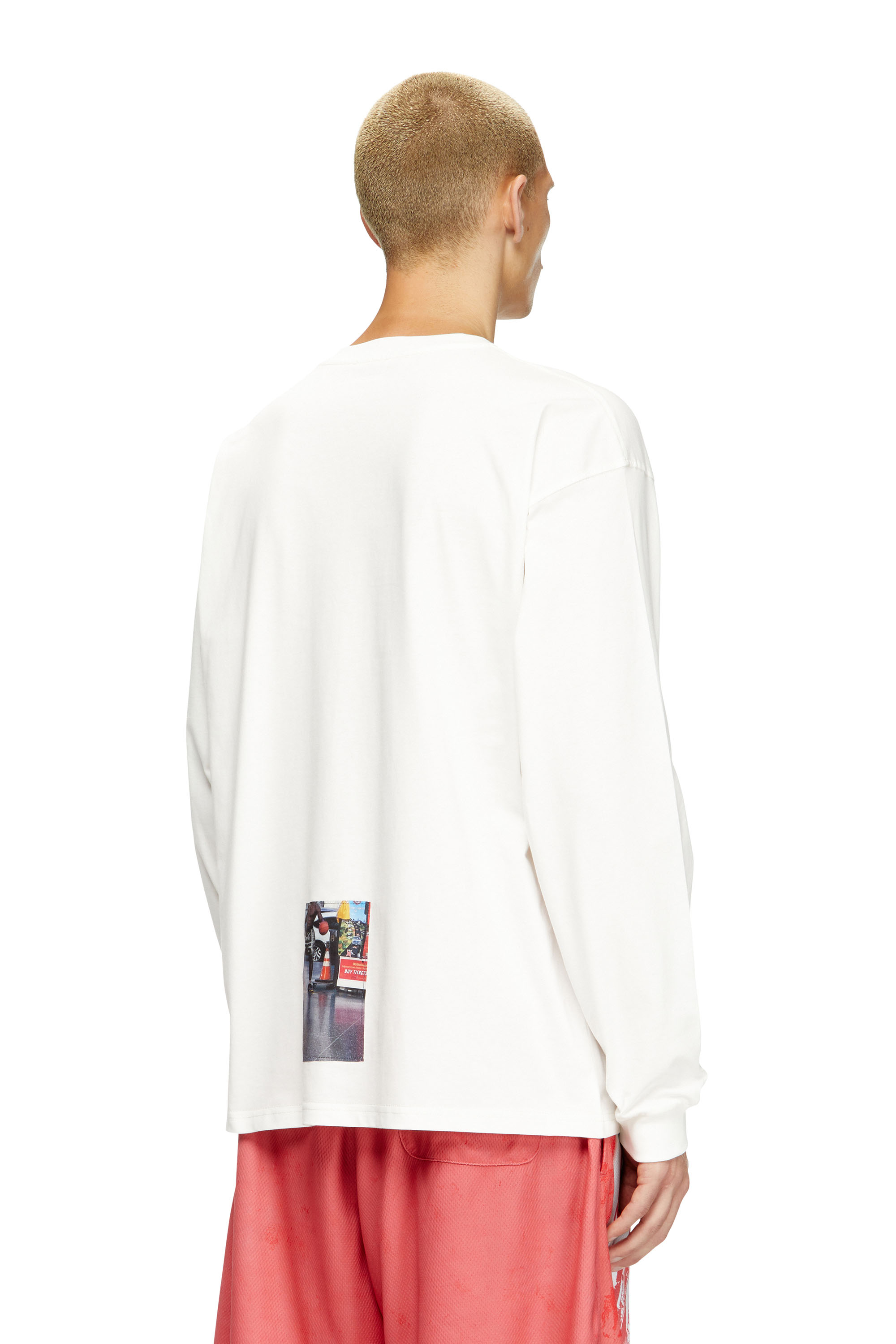 Diesel - T-BOXT-LS-T5, Man's Long-sleeve T-shirt with logo photo patches in White - 4
