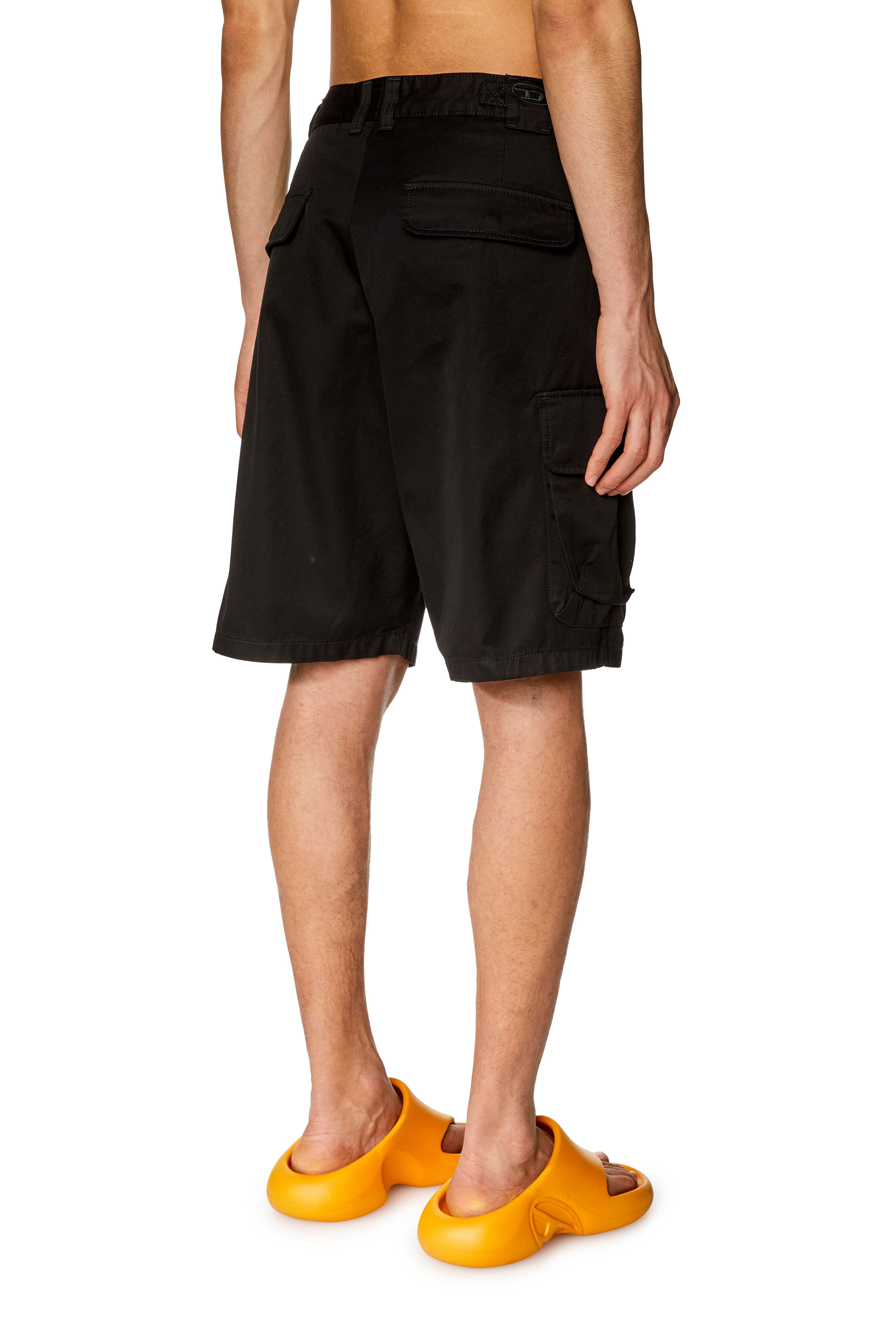 Diesel - P-ARGYM-SHORT, Man Twill cargo shorts in organic cotton in Black - Image 4