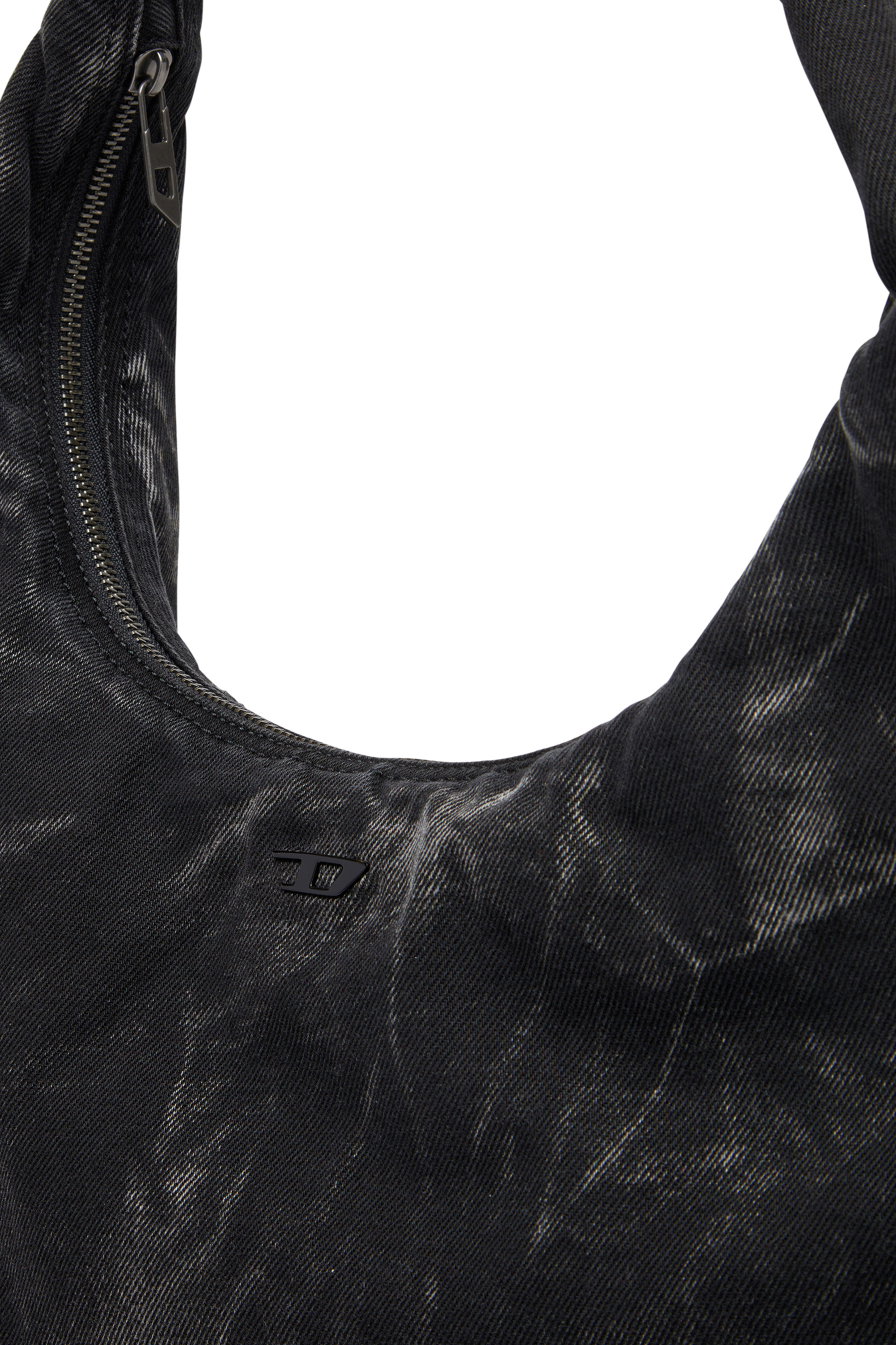 Diesel - RAVE HOBO X, Unisex's Rave - Hobo denim bag with zipper in Black - 5