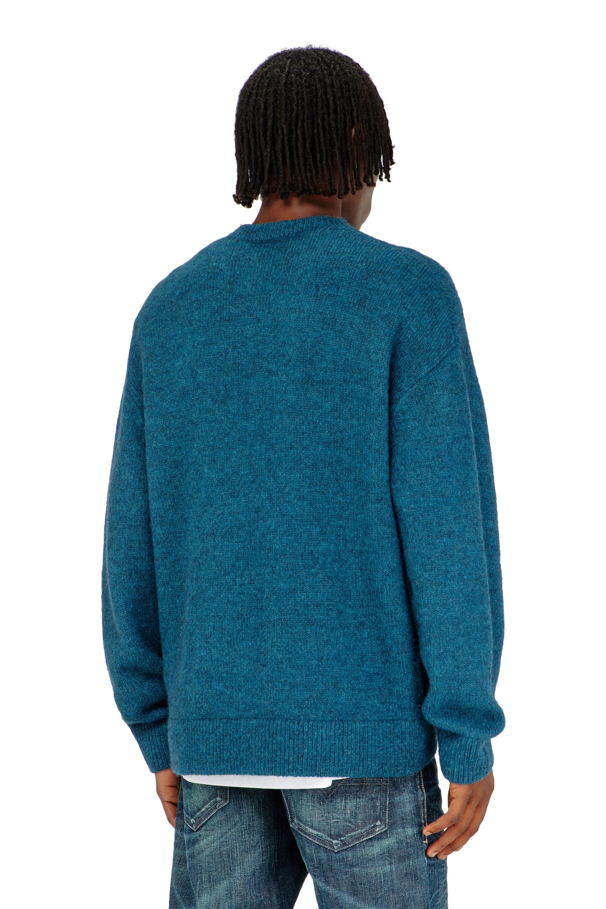 Diesel - K-AREESO, Man's Jumper in wool and alpaca blend in Water Green - 4