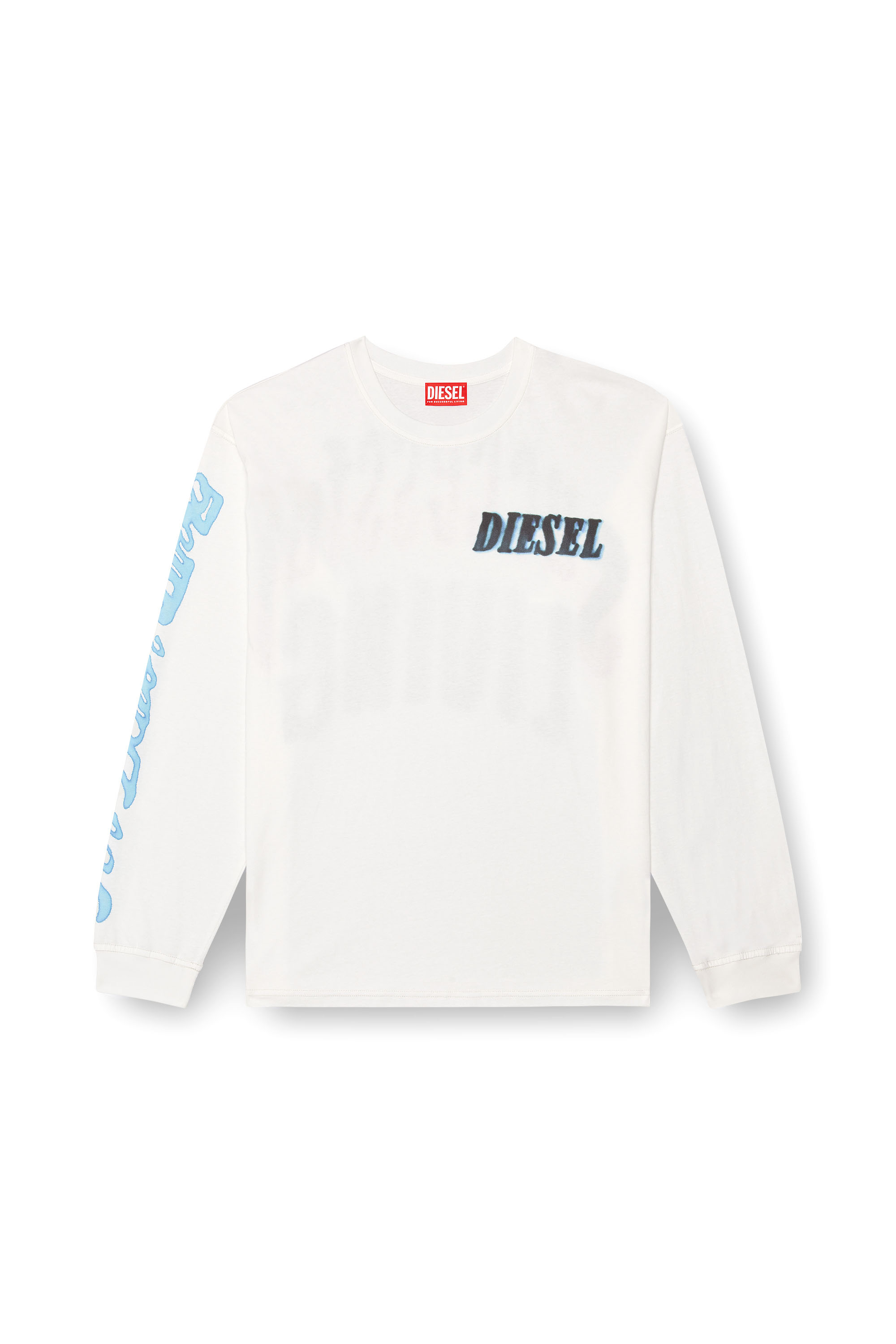 Diesel - T-BOXT-LS-Q15, Man Long-sleeve T-shirt with logo prints in White - Image 3