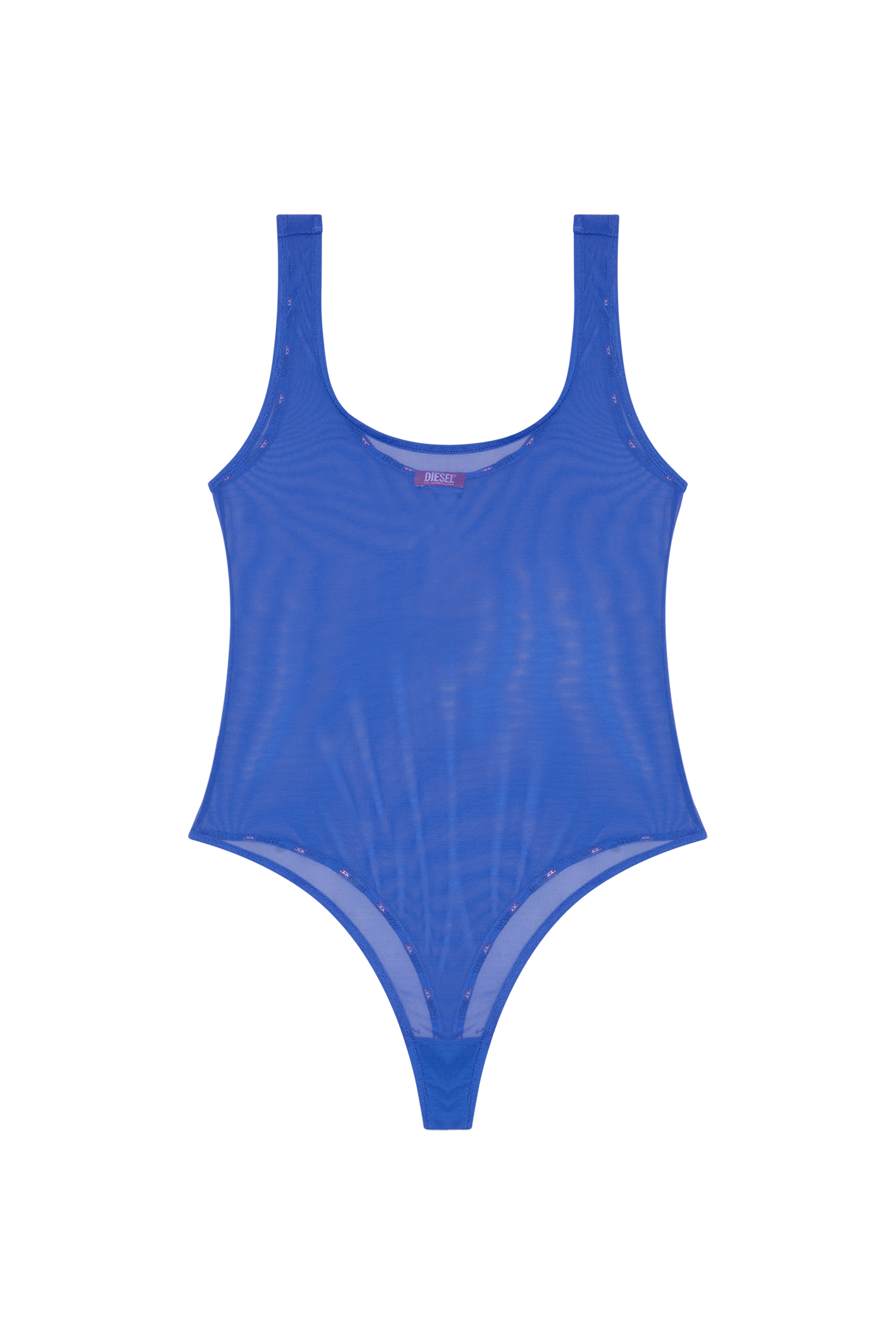 Diesel - UFBY-YOMA, Woman Bodysuit in stretchy mesh in Blue - Image 4