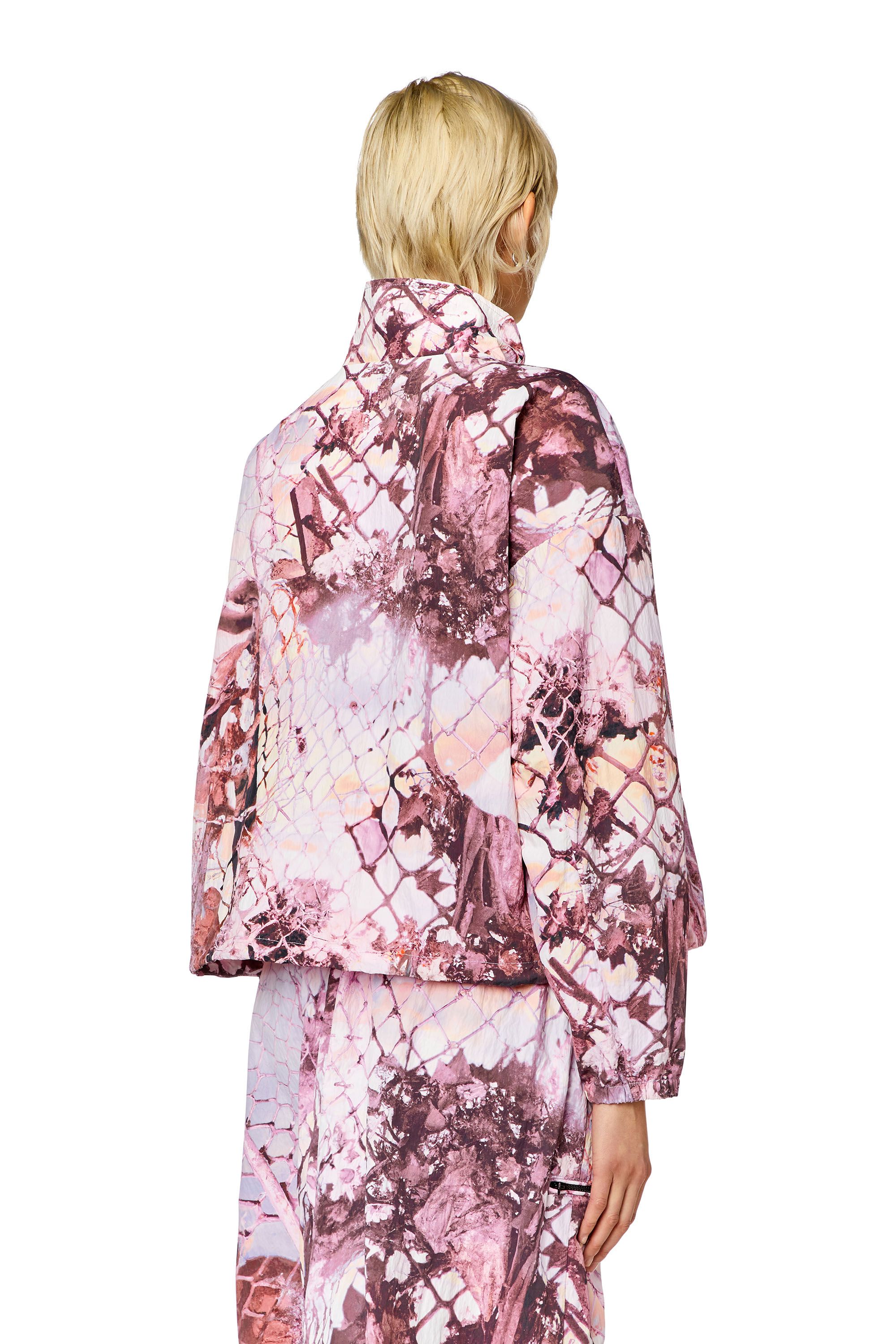 Diesel - G-WINDOR-N1, Woman Nylon windbreaker with abstract print in Pink - Image 3