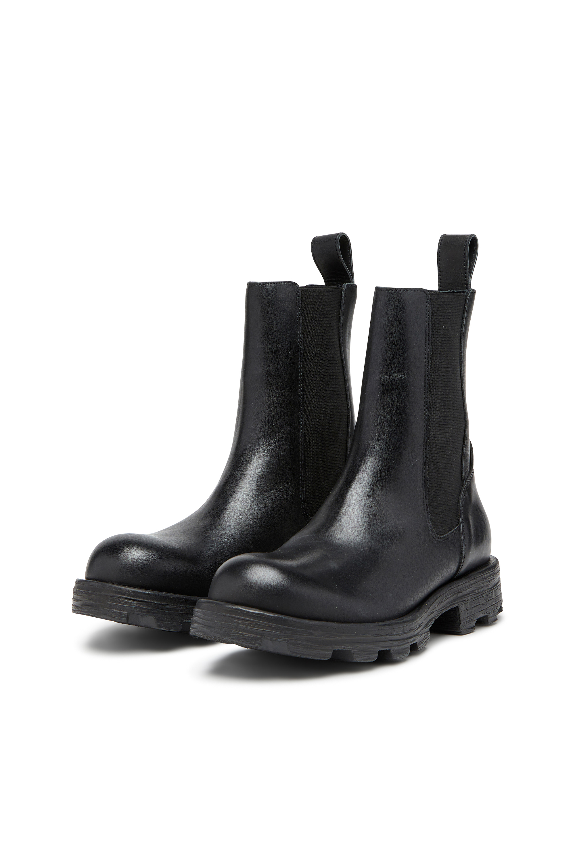 Diesel - D-HAMMER CH W, Woman D-Hammer-Leather boots with lug sole in Black - Image 7